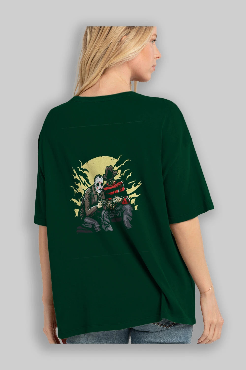 Dark Gamers Arka Baskılı Oversize t-shirt Erkek Kadın Unisex %100 Pamuk
