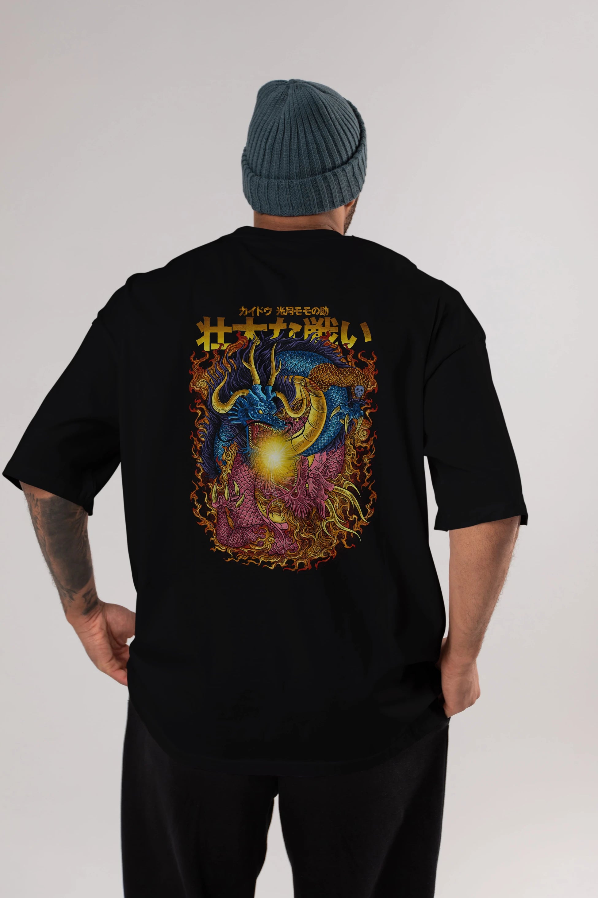 ONE PIECE (4) Anime Arka Baskılı Oversize t-shirt Erkek Kadın Unisex