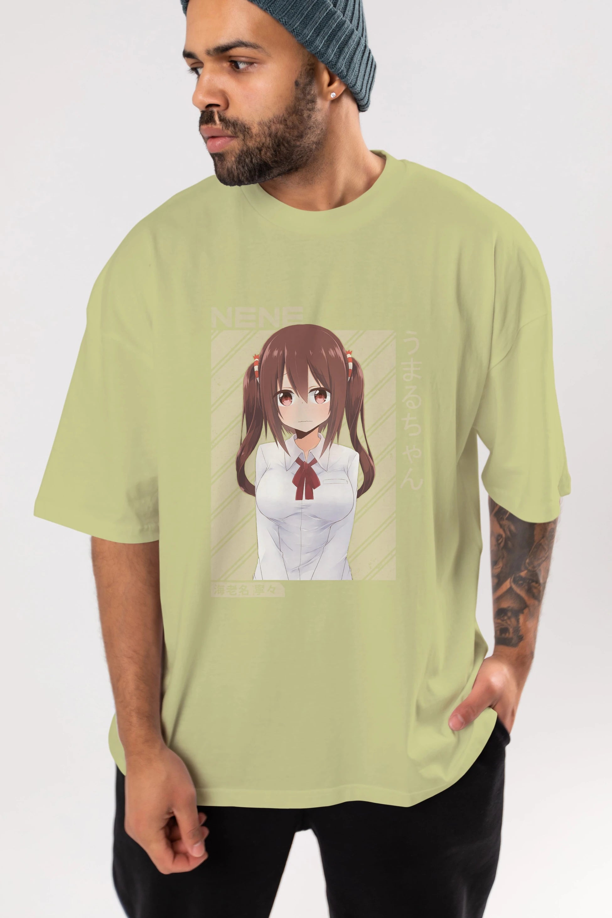 Nene Ebina 1 Anime Ön Baskılı Oversize t-shirt %100 pamuk Erkek Kadın Unisex