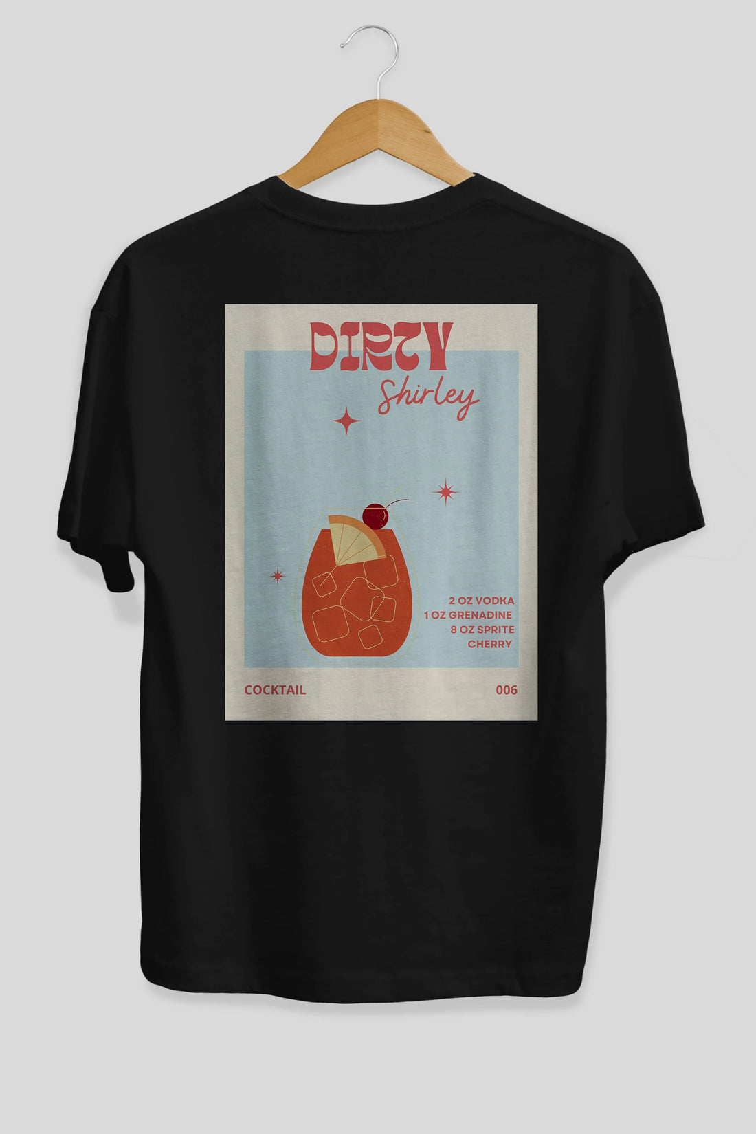 Dirty Shirley Arka Baskılı Oversize t-shirt Erkek Kadın Unisex %100 Pamuk Bisiklet Yaka tişort