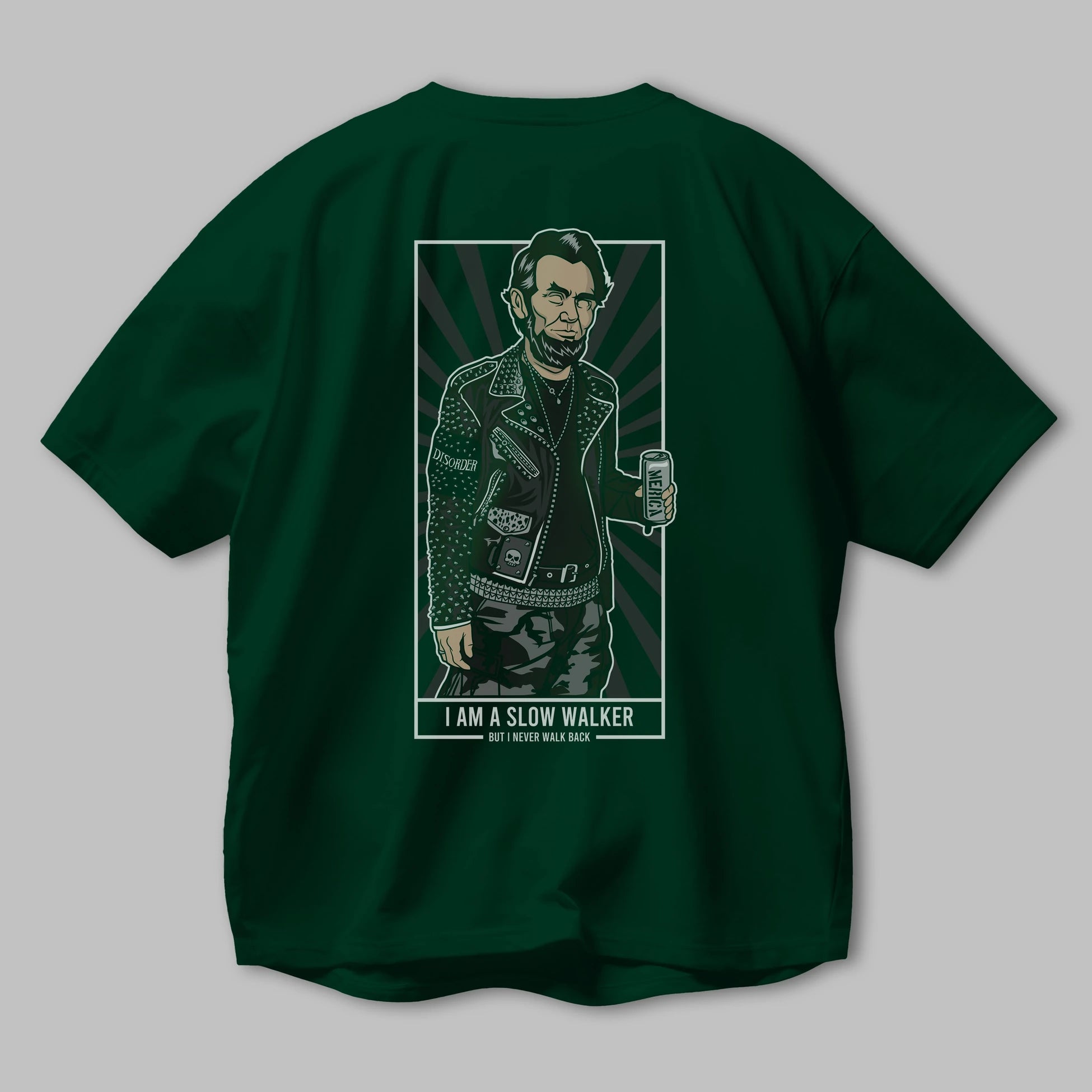 Lincoln Street Punk Arka Baskılı Oversize t-shirt Erkek Kadın Unisex %100 Pamuk tişort