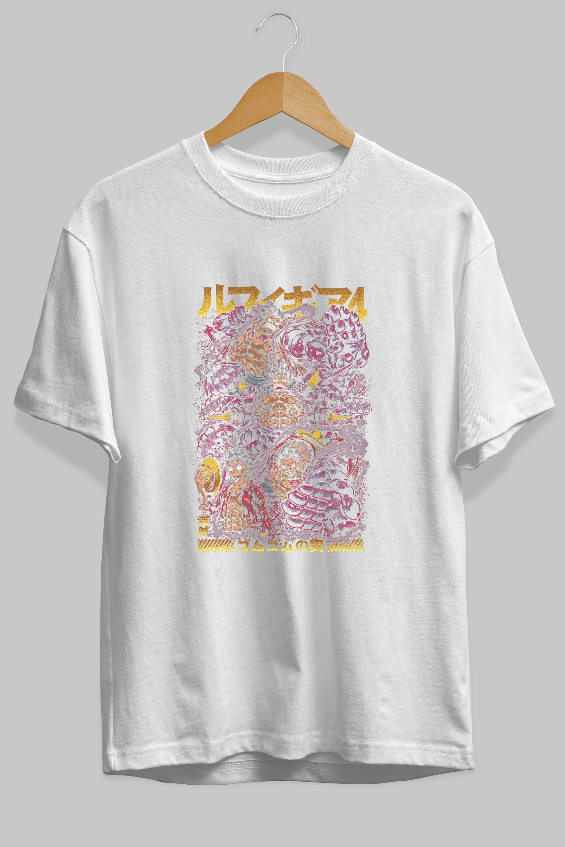 MONKEY D. LUFFY (2) Anime Ön Baskılı Oversize t-shirt %100 pamuk Erkek Kadın Unisex