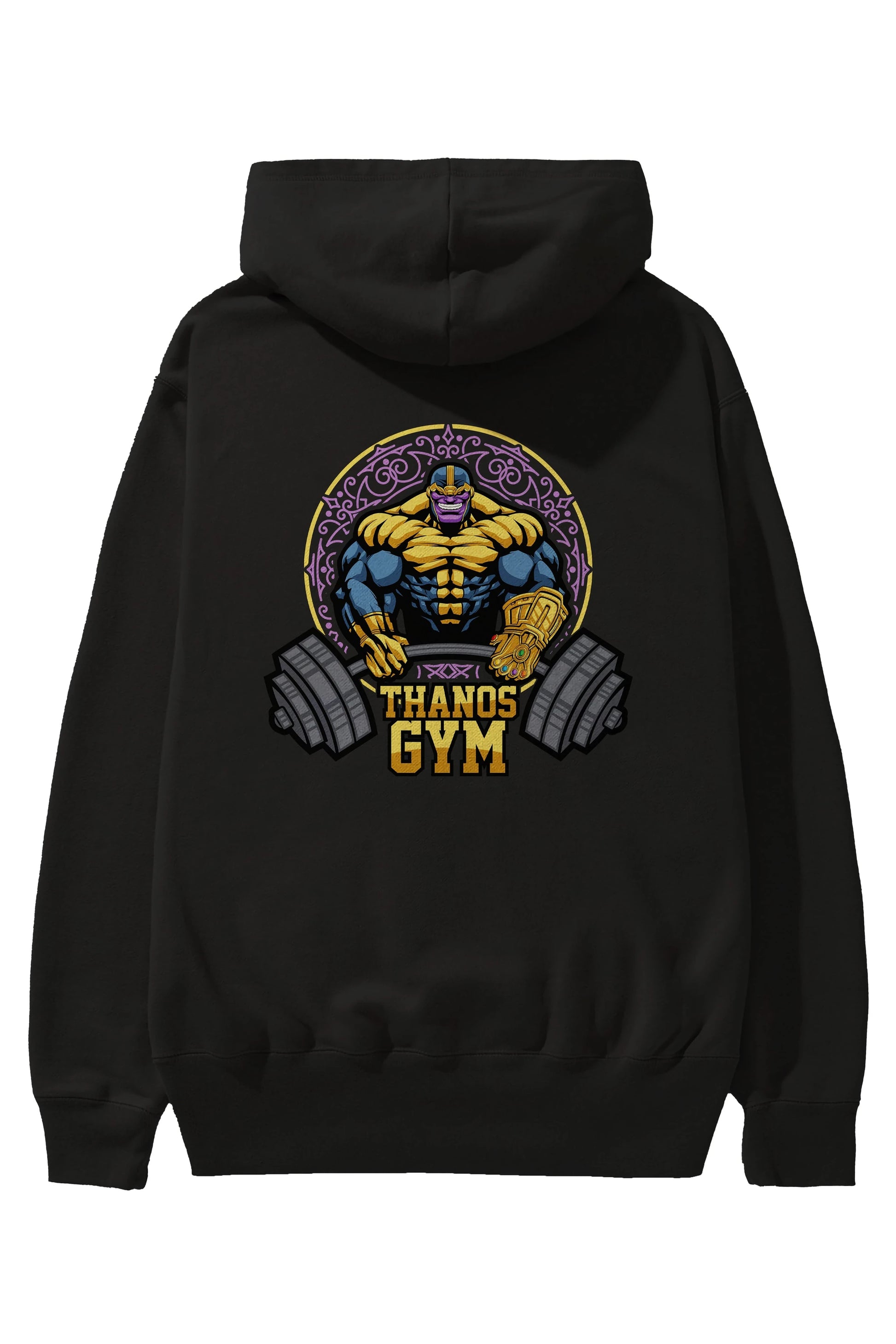 Thanos GYM Arka Baskılı Hoodie Oversize Kapüşonlu Sweatshirt Erkek Kadın Unisex