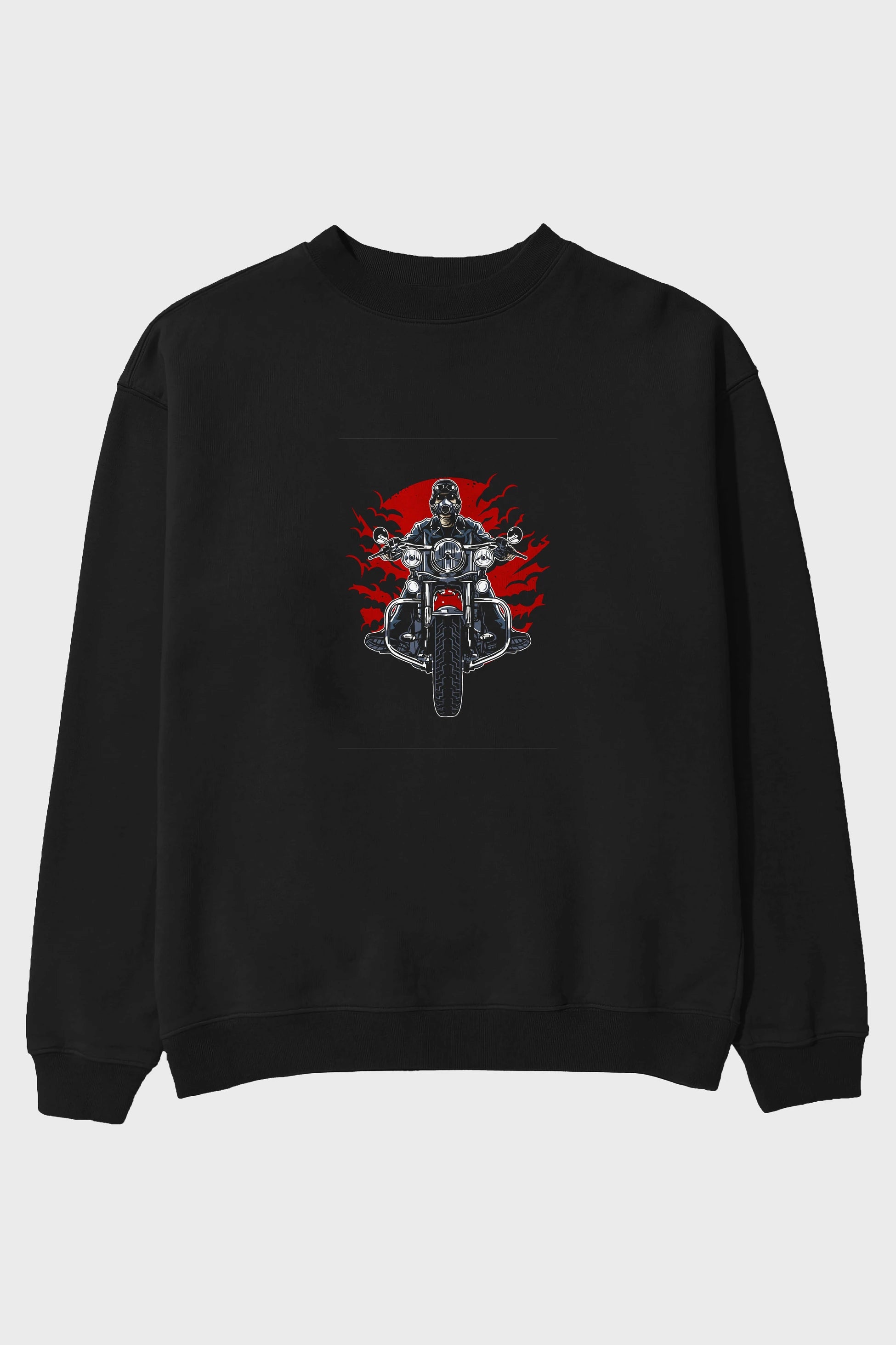 Wild Biker Ön Baskılı Oversize Sweatshirt Erkek Kadın Unisex