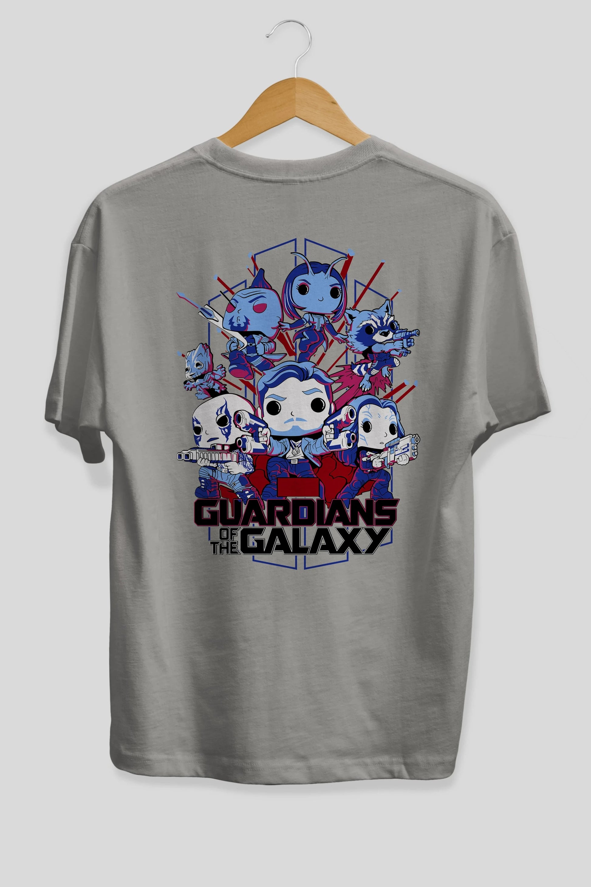 Guardians of the Galaxy Arka Baskılı Oversize t-shirt Erkek Kadın Unisex %100 Pamuk Bisiklet Yaka tişort