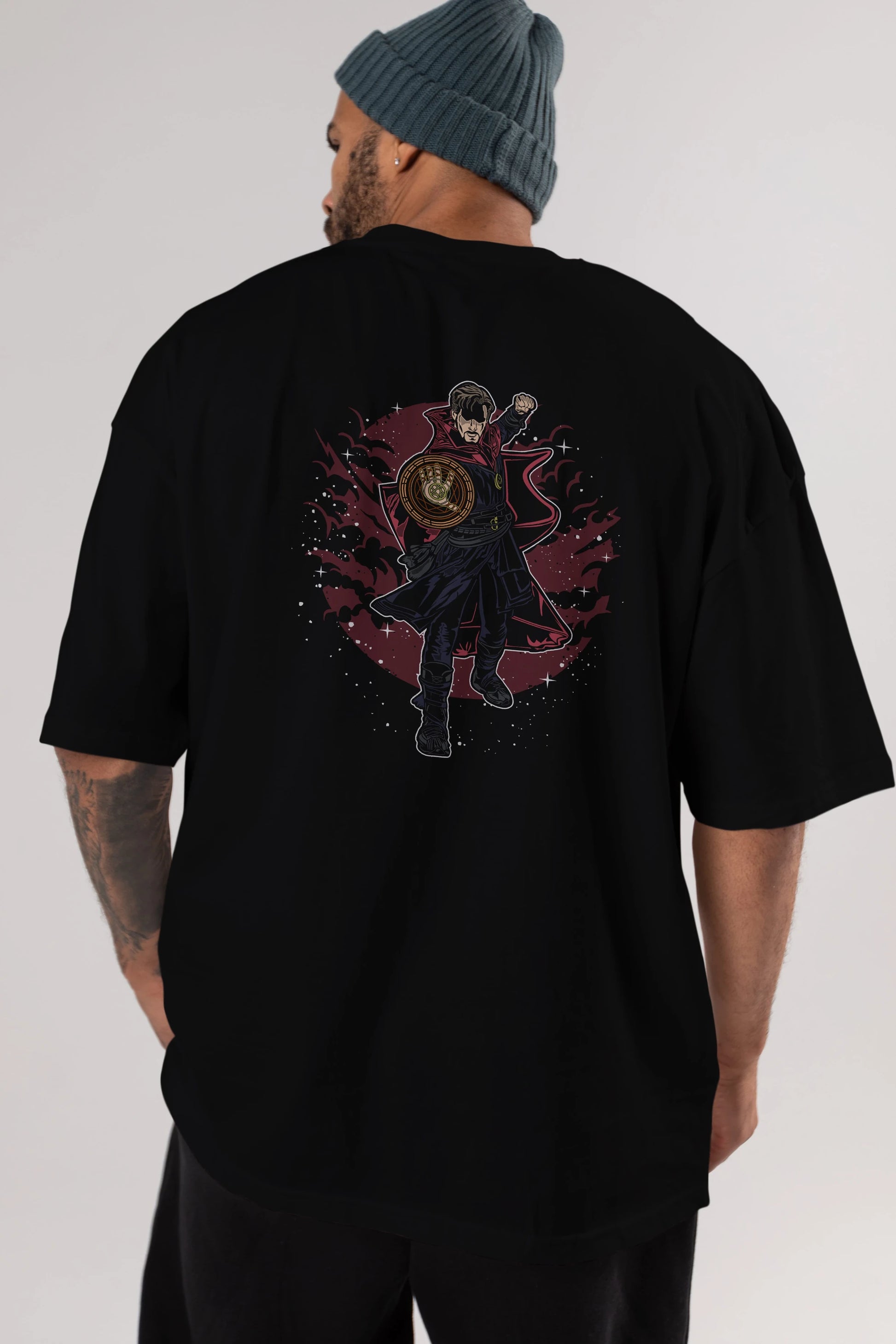 DOCTER STRANGE Arka Baskılı Oversize t-shirt Erkek Kadın Unisex %100 Pamuk