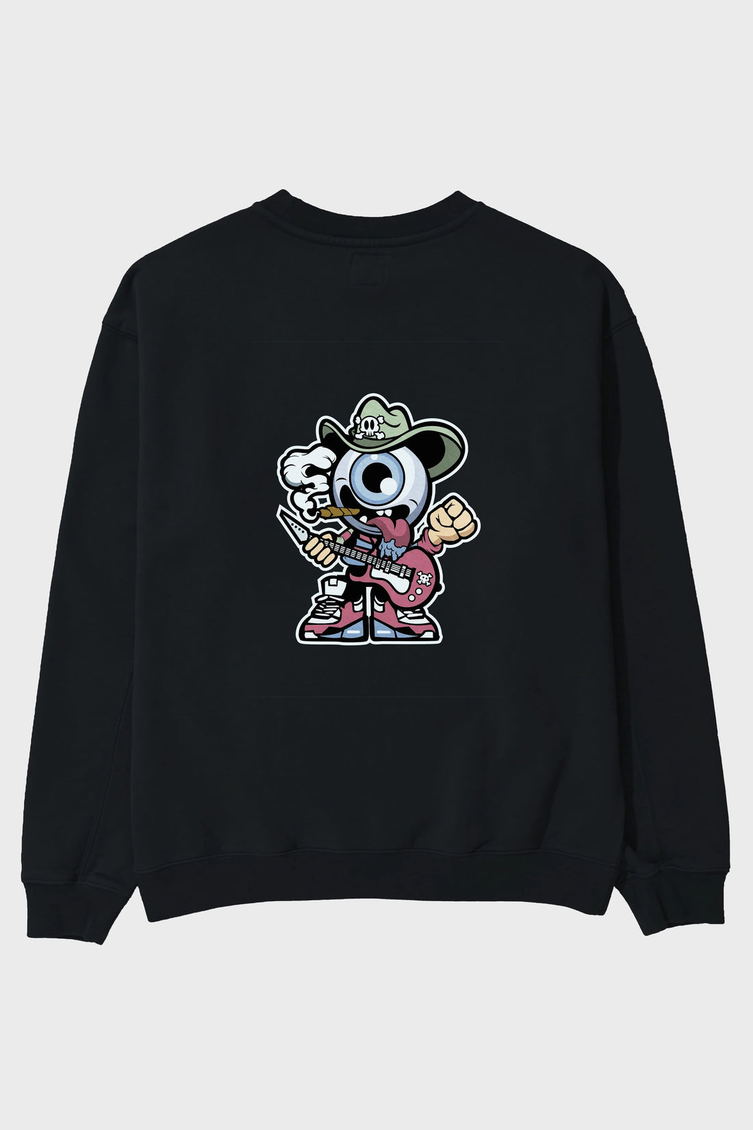 Eyeball Rockstar Cowboy Arka Baskılı Oversize Sweatshirt Erkek Kadın Unisex