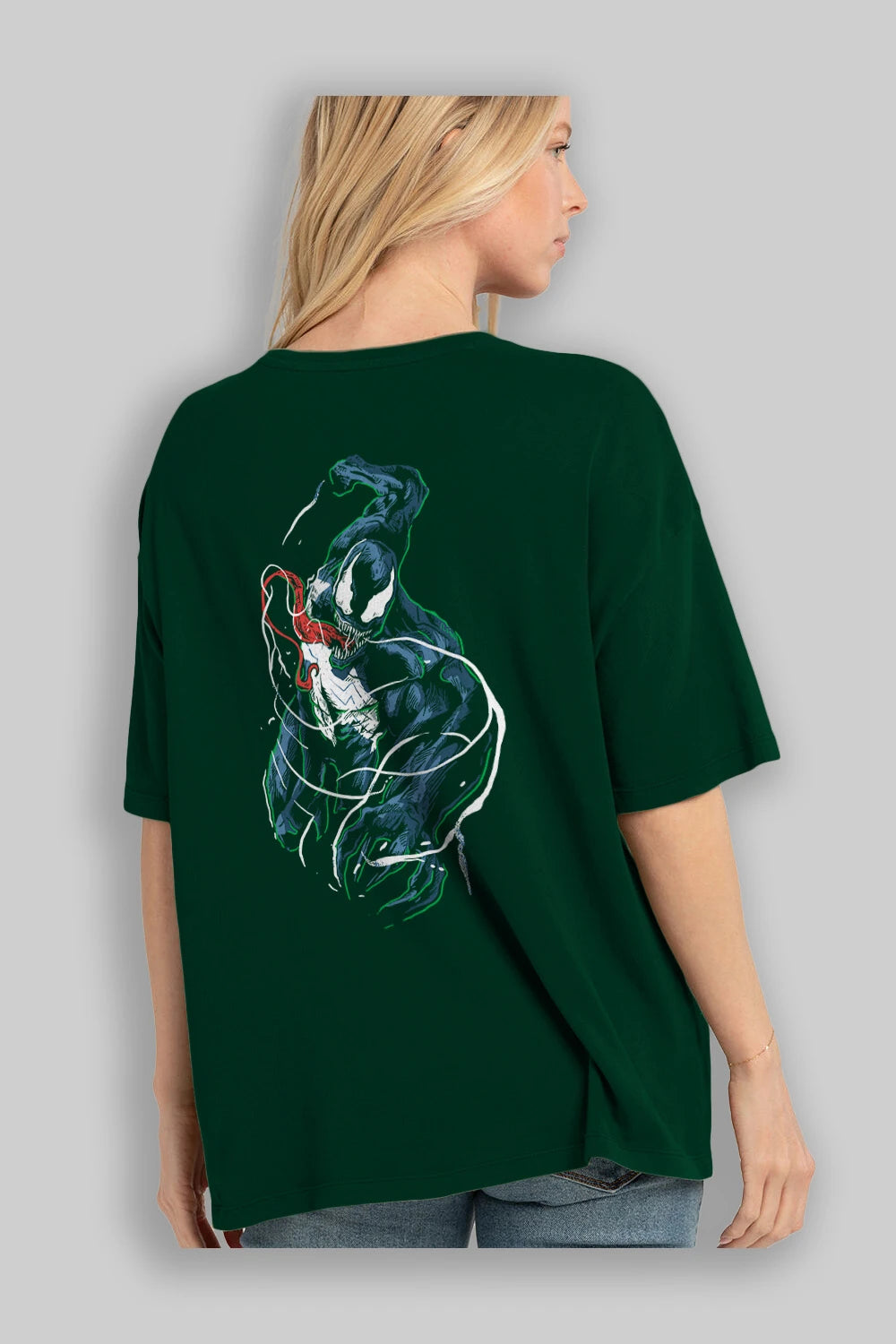 Venom (5) Arka Baskılı Oversize t-shirt Erkek Kadın Unisex %100 Pamuk Bisiklet Yaka tişort