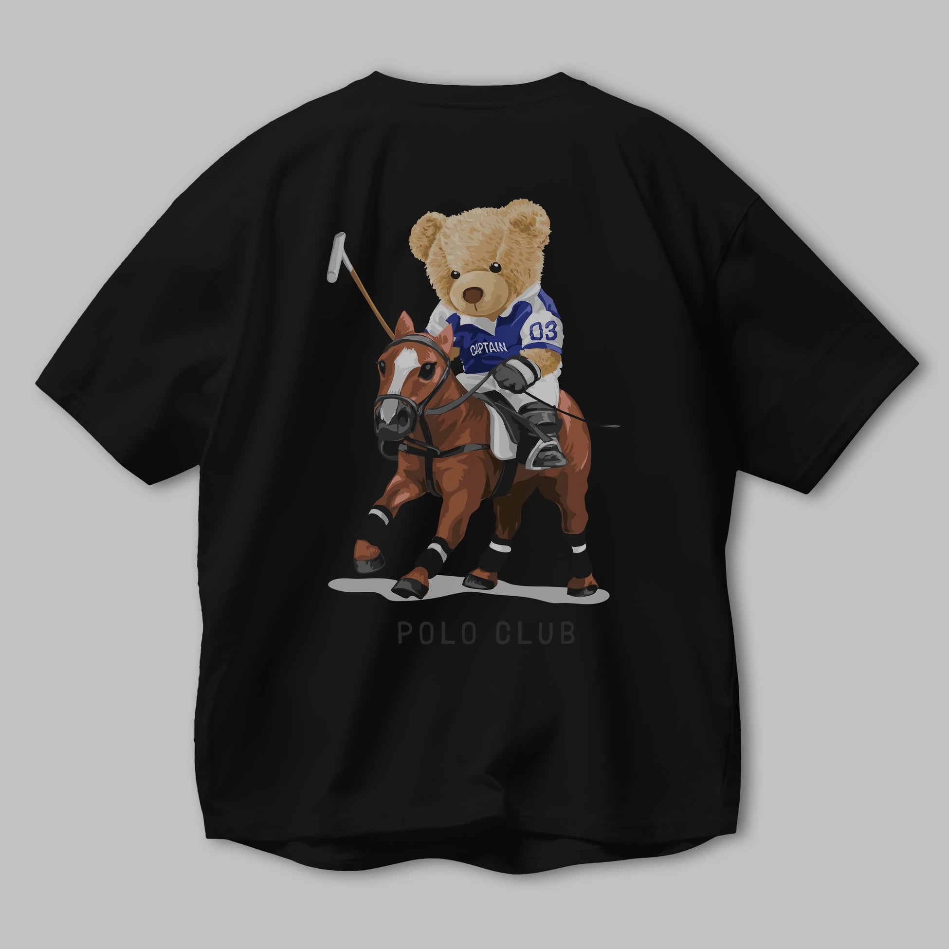 Teddy Bear Polo Club Arka Baskılı Oversize t-shirt Erkek Kadın Unisex %100 Pamuk