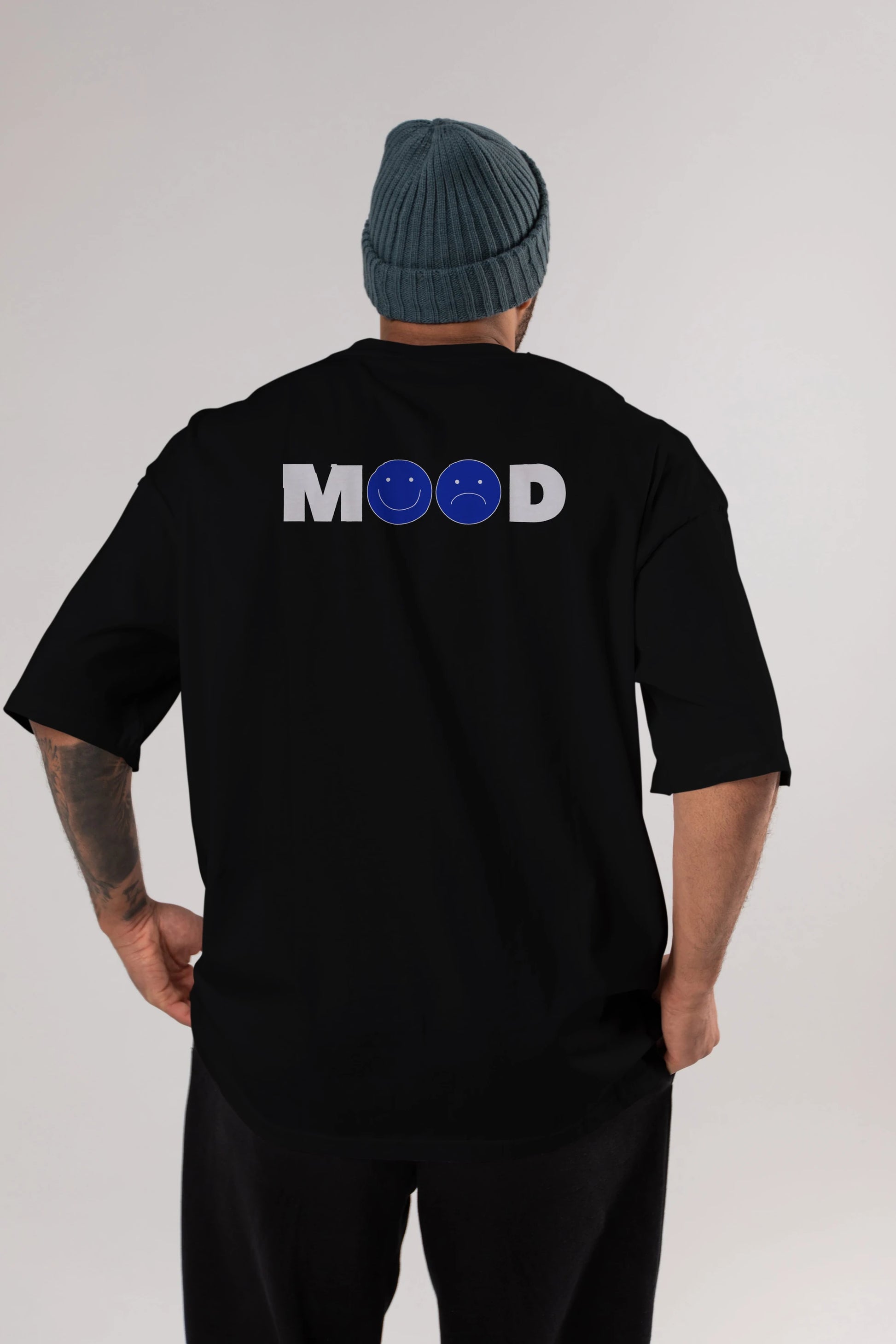 Mood Arka Baskılı Oversize t-shirt Erkek Kadın Unisex