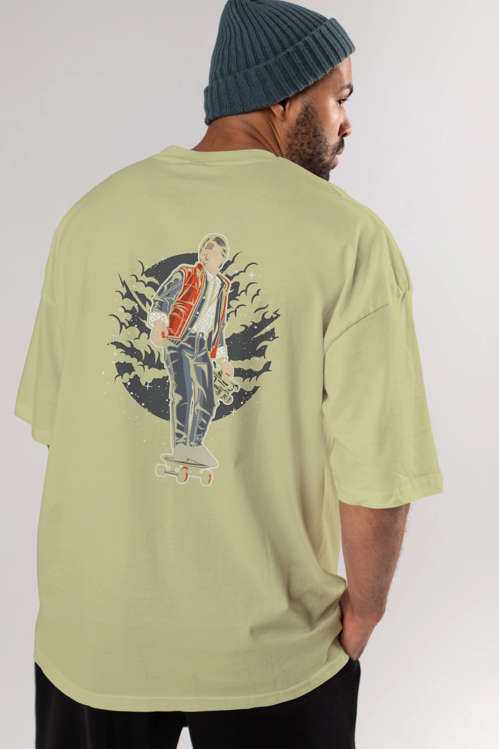 MARTY Arka Baskılı Oversize t-shirt Erkek Kadın Unisex %100 Pamuk