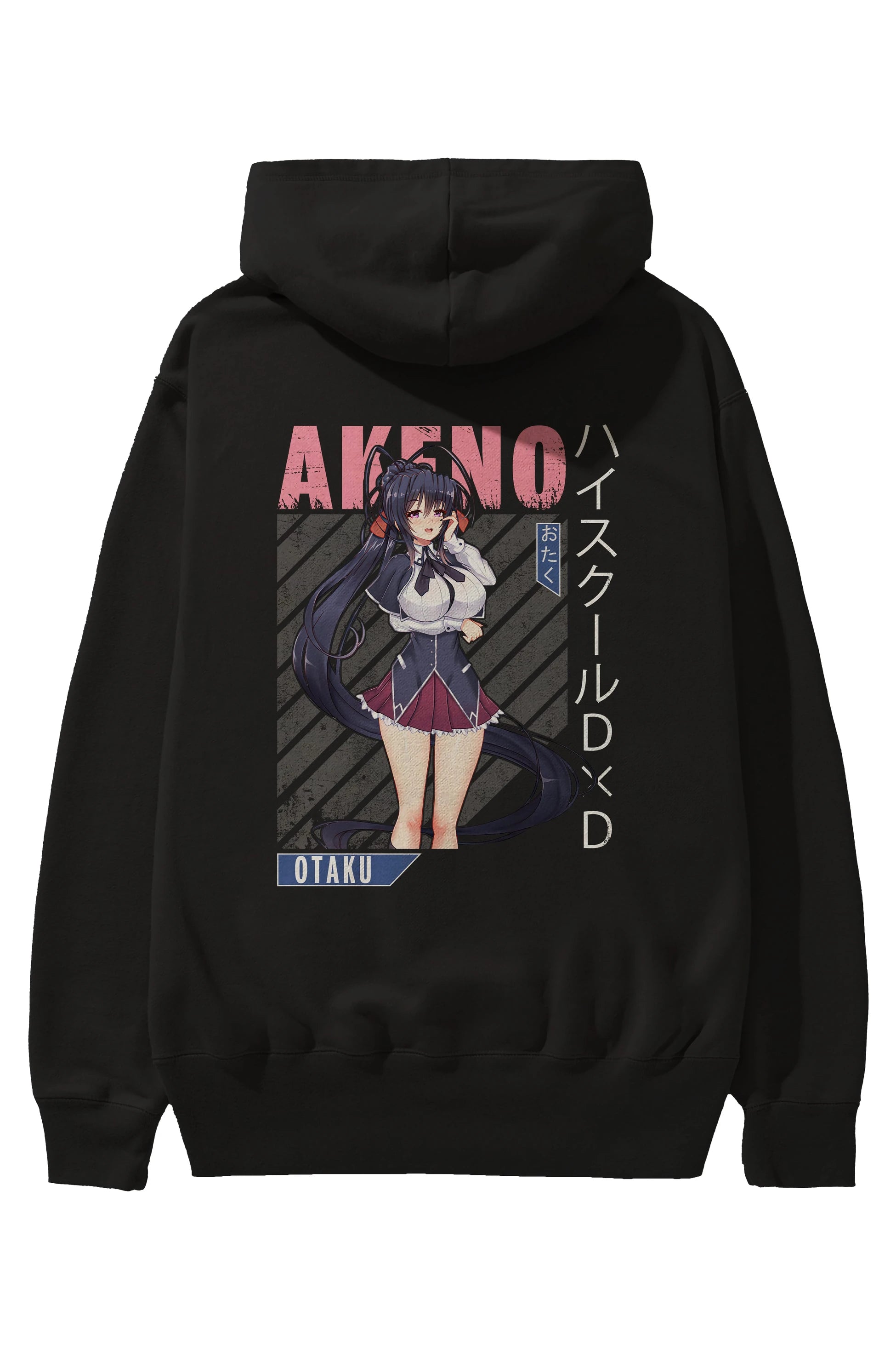 Akeno Himejima 4 Anime Arka Baskılı Hoodie Oversize Kapüşonlu Sweatshirt Erkek Kadın Unisex