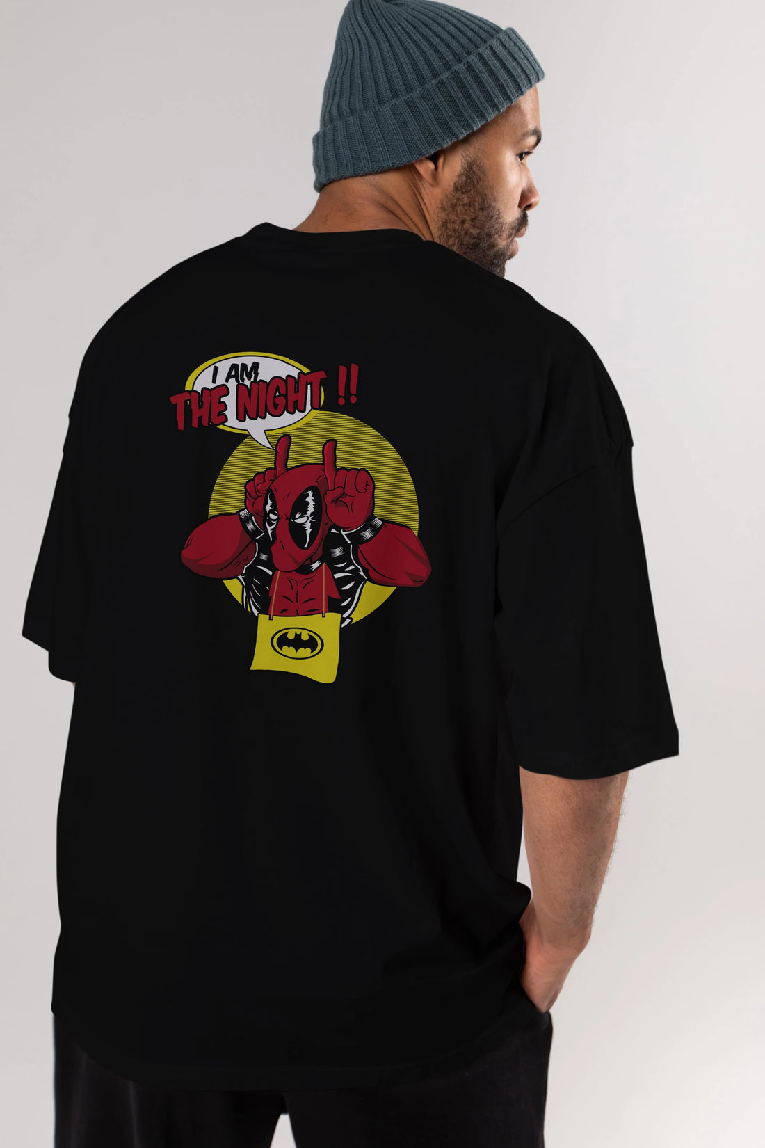 Deadpool (1) Arka Baskılı Oversize t-shirt Erkek Kadın Unisex %100 Pamuk Bisiklet Yaka tişort