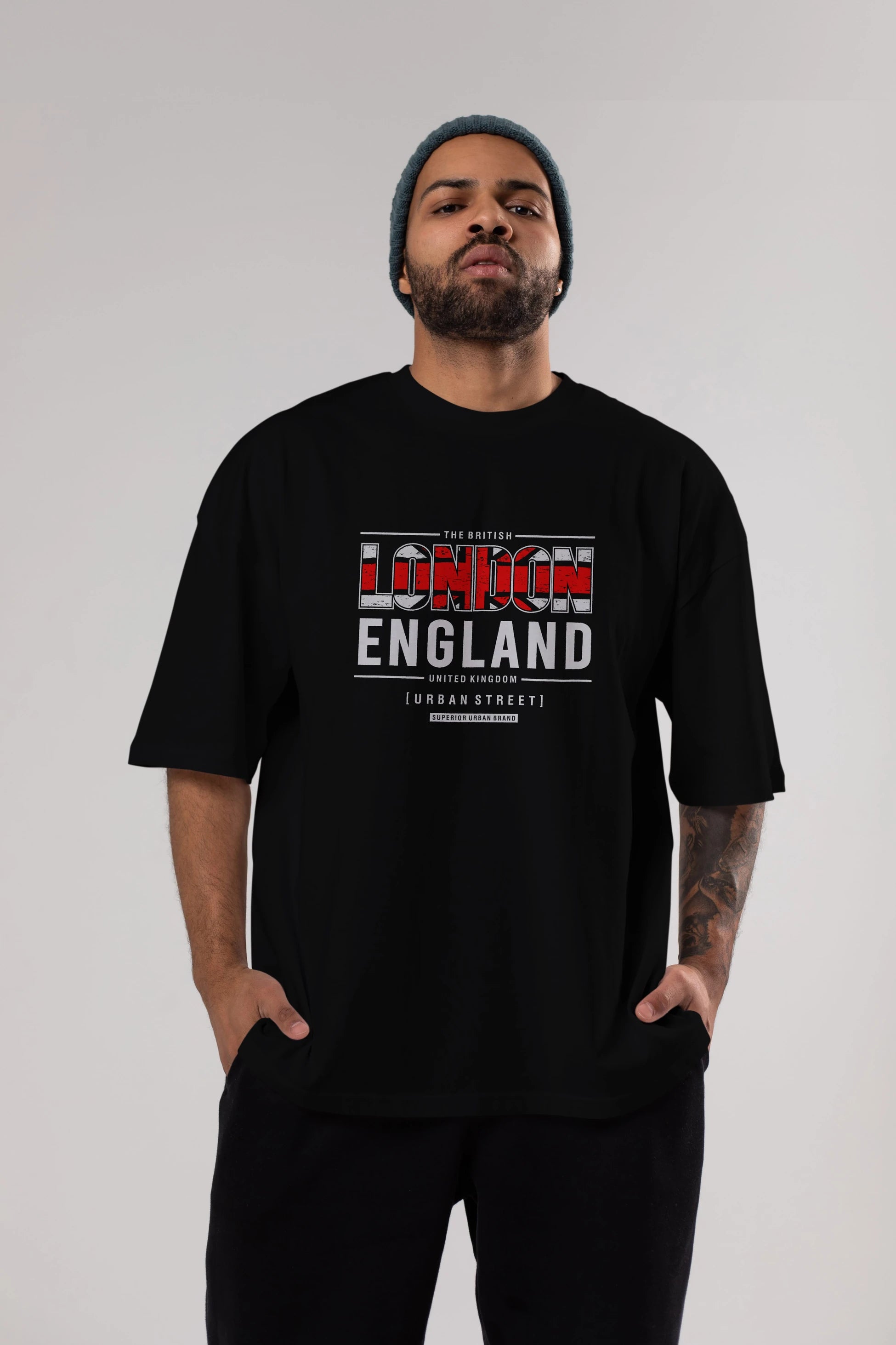 London England 2 Ön Baskılı Oversize t-shirt Erkek Kadın Unisex