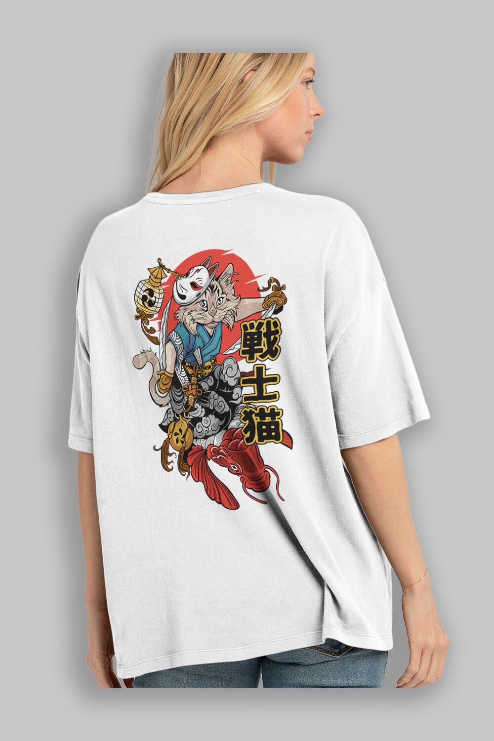 TRIBAL (2) Anime Arka Baskılı Oversize t-shirt Erkek Kadın Unisex