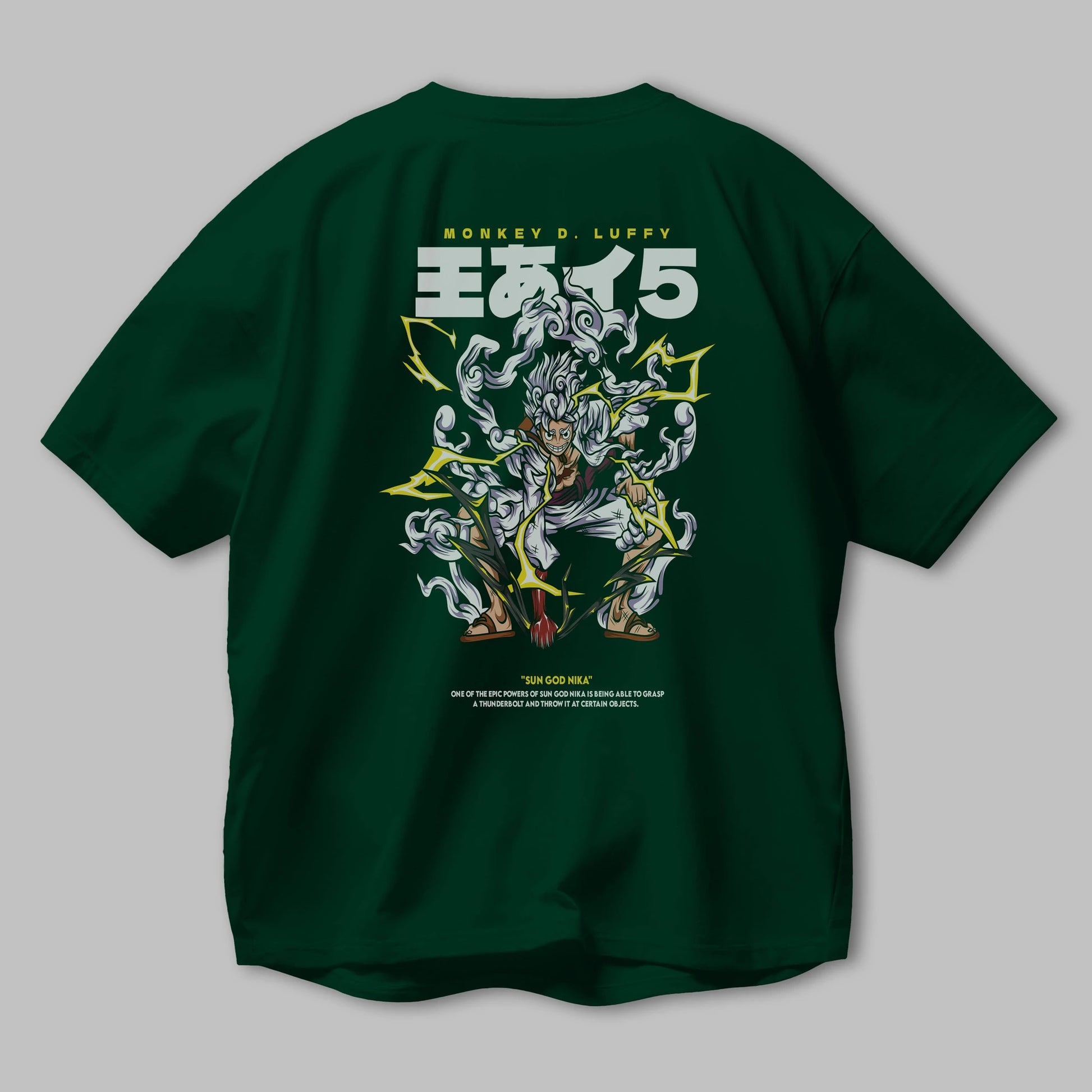 Monkey D. Luffy GEAR5 1 Anime Arka Baskılı Oversize t-shirt Erkek Kadın Unisex
