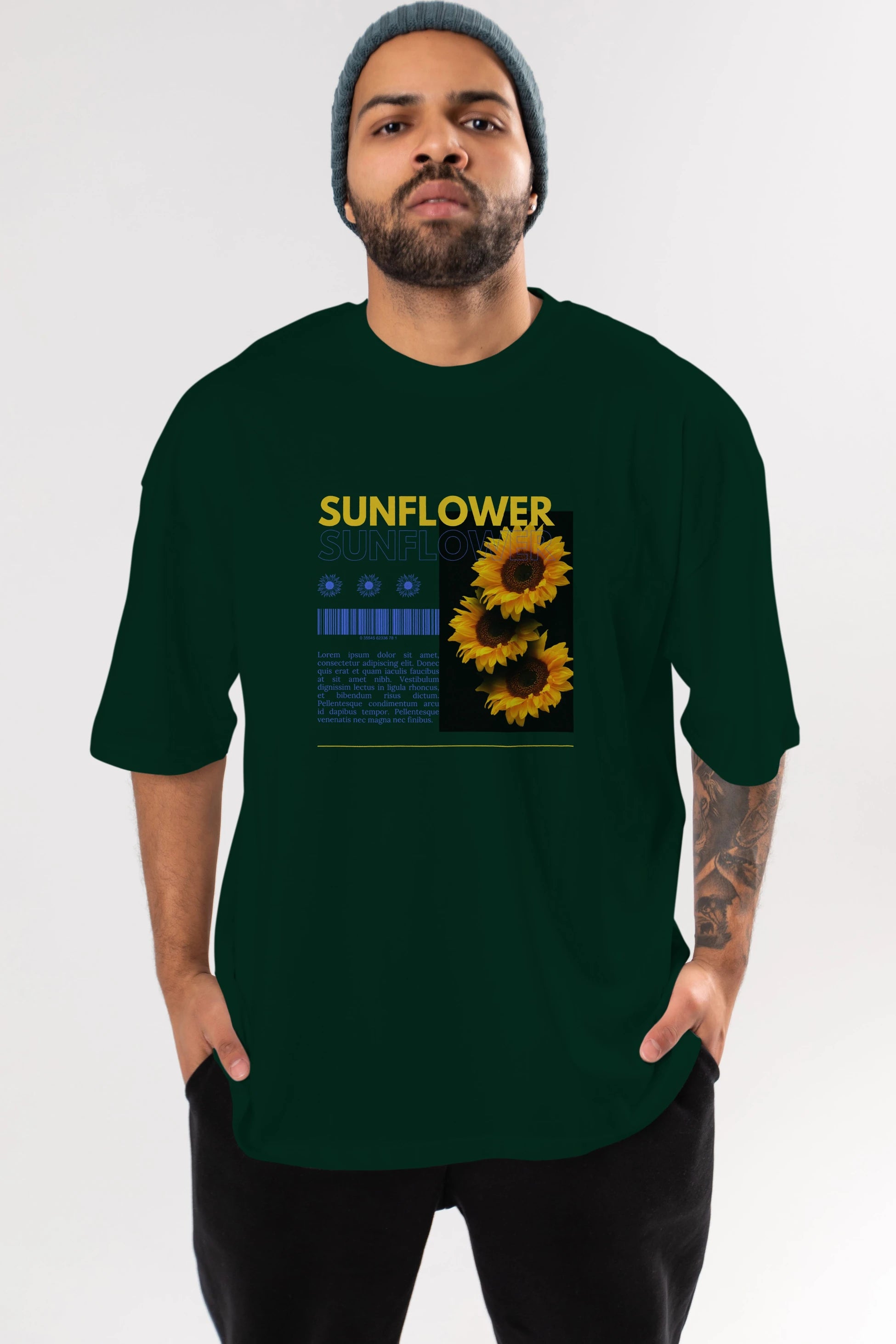 Sunflower Ön Baskılı Oversize t-shirt Erkek Kadın Unisex