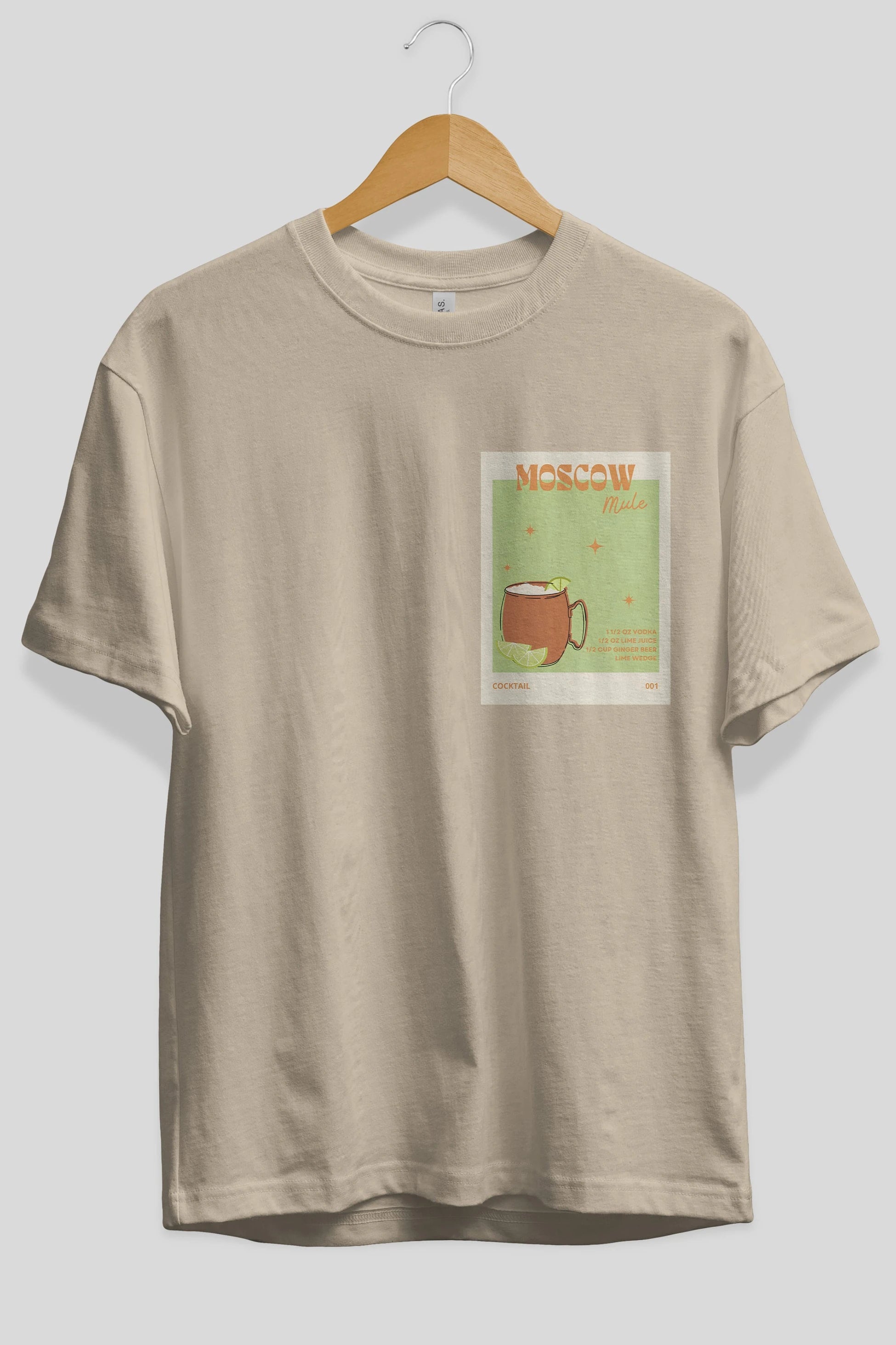 Moscow Mule 2 Ön Sol Baskılı Oversize t-shirt Erkek Kadın Unisex %100 Pamuk Bisiklet Yaka tişort