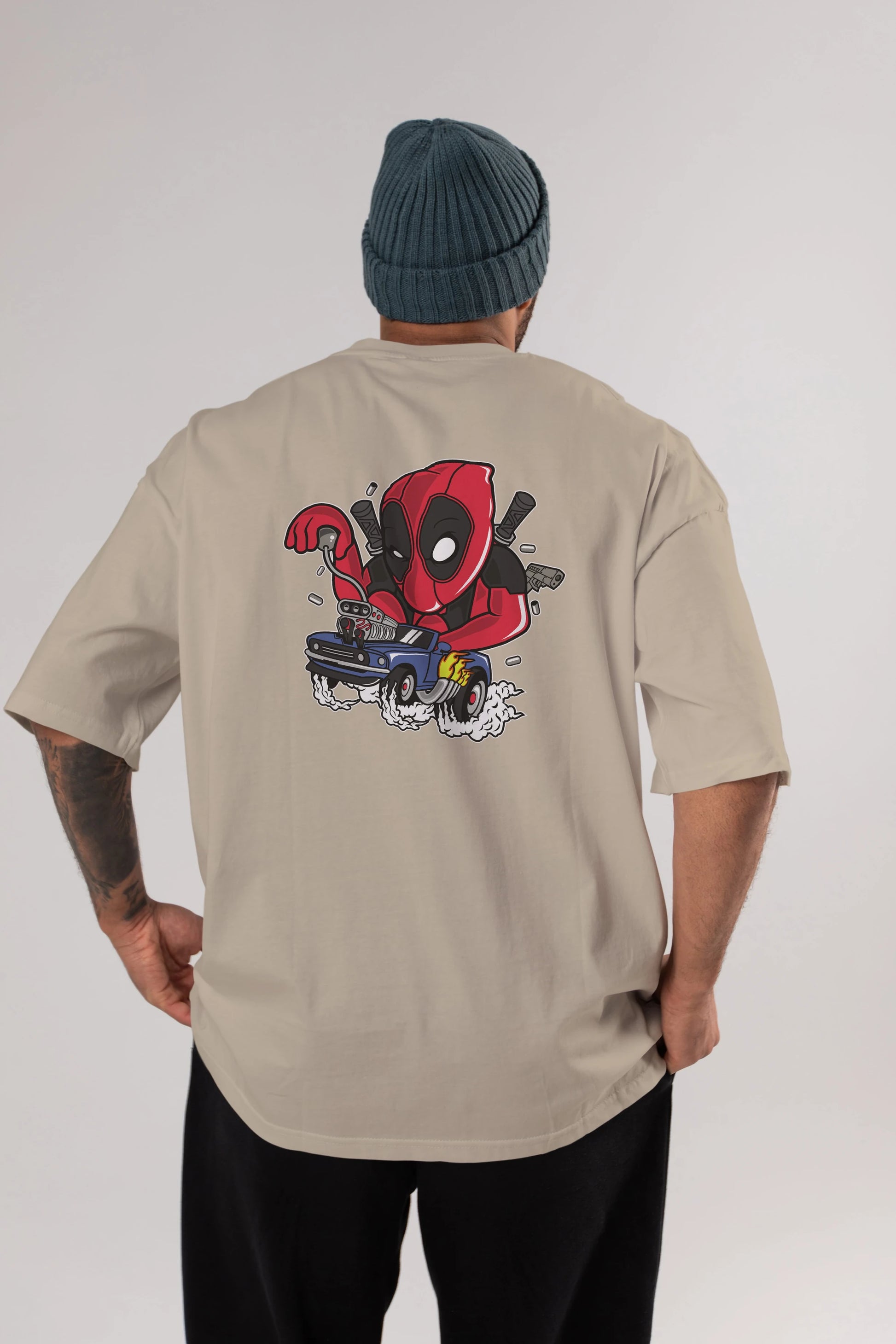Deadpool (21) Arka Baskılı Oversize t-shirt Erkek Kadın Unisex %100 Pamuk Bisiklet Yaka tişort