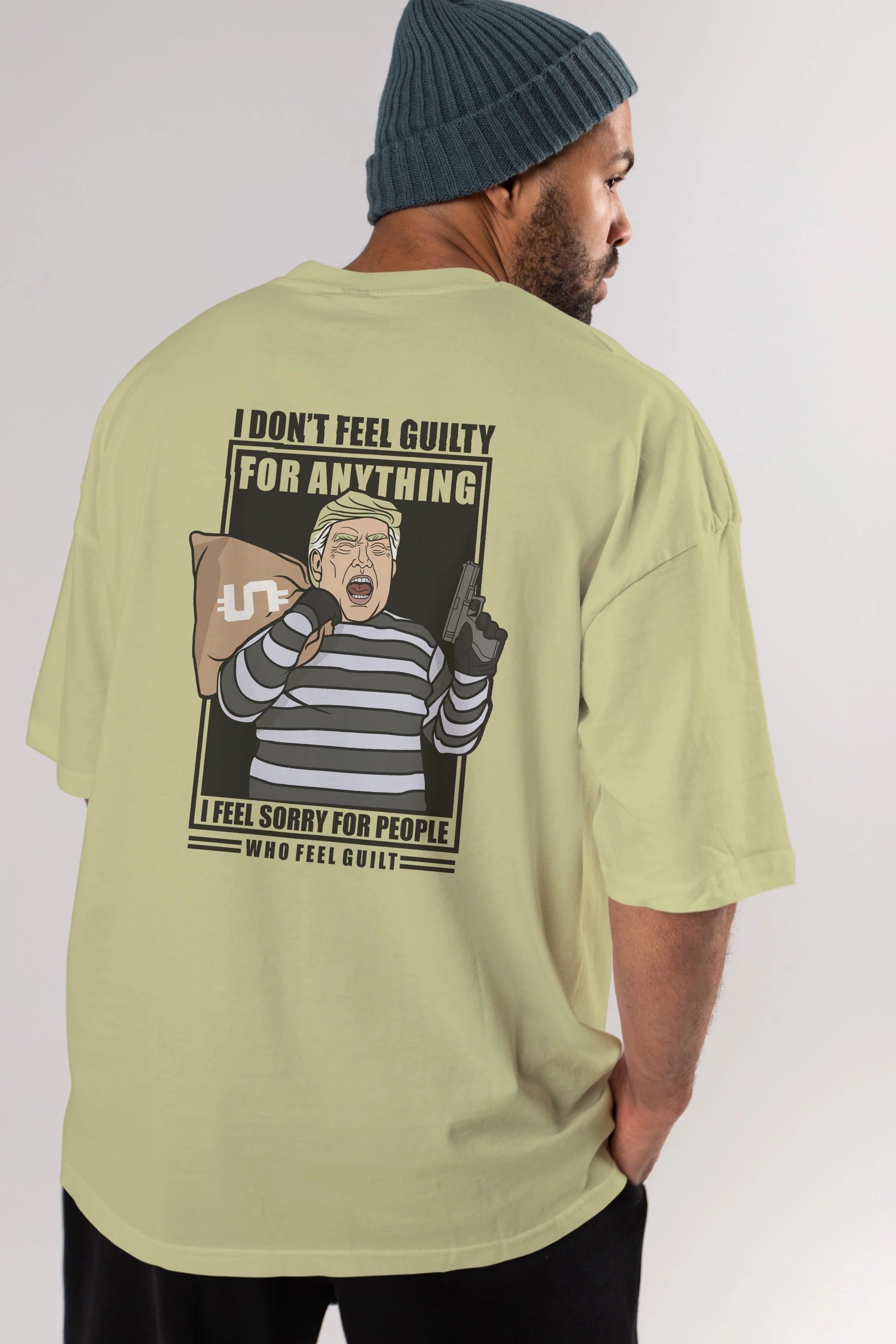 Criminal Trump Arka Baskılı Oversize t-shirt Erkek Kadın Unisex %100 Pamuk tişort