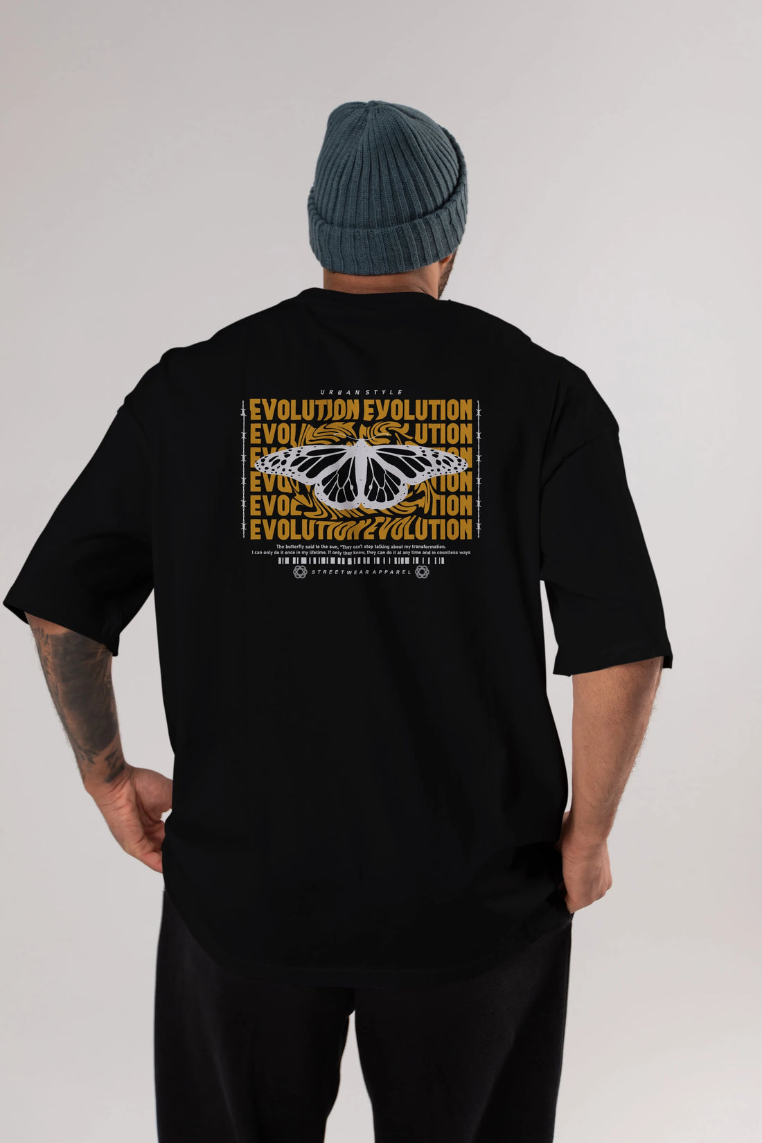 Evolution Urban Style Arka Baskılı Oversize t-shirt Erkek Kadın Unisex