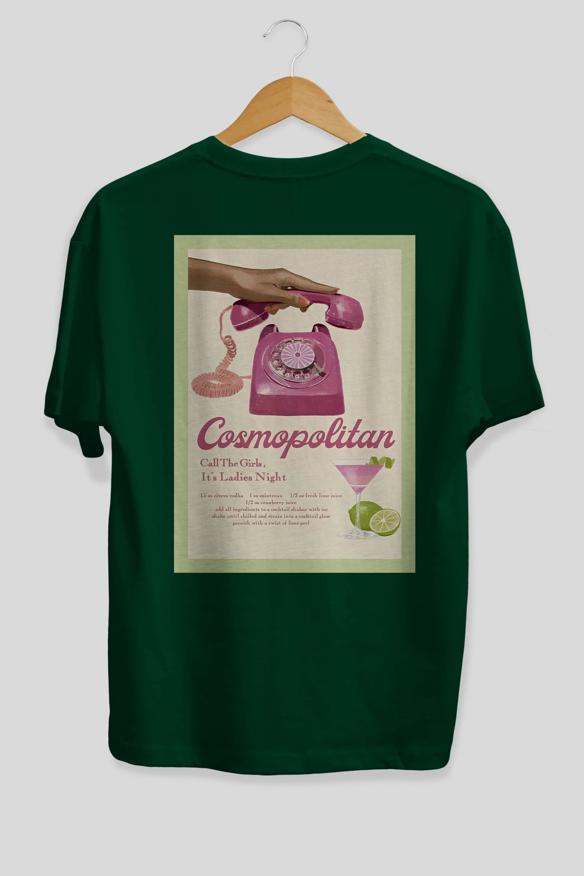 Cosmopolitan 5 Arka Baskılı Oversize t-shirt Erkek Kadın Unisex %100 Pamuk Bisiklet Yaka tişort