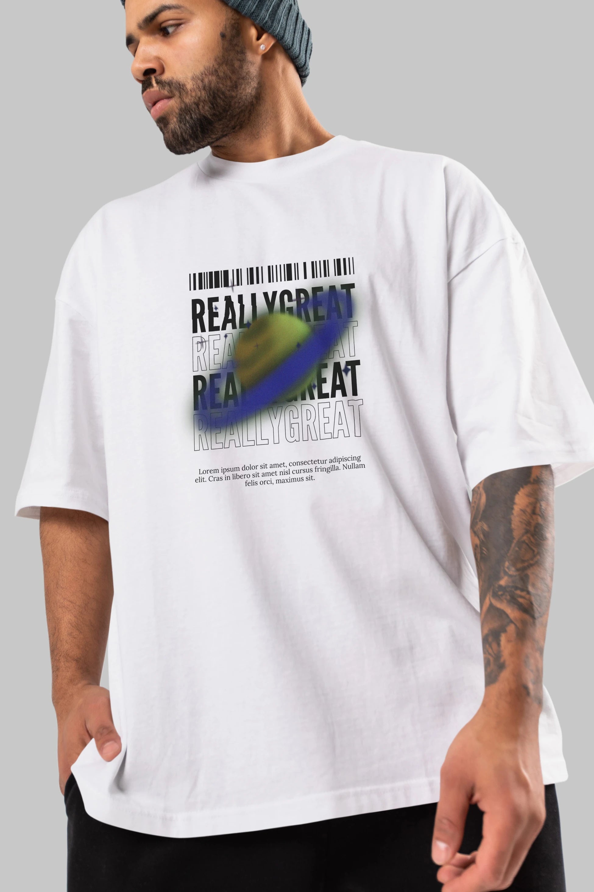 Really Great 2 Yazılı Ön Baskılı Oversize t-shirt Erkek Kadın Unisex