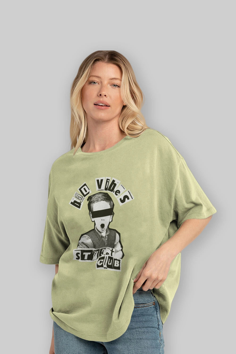 Bad Vibes Street Club Ön Baskılı Oversize t-shirt Erkek Kadın Unisex