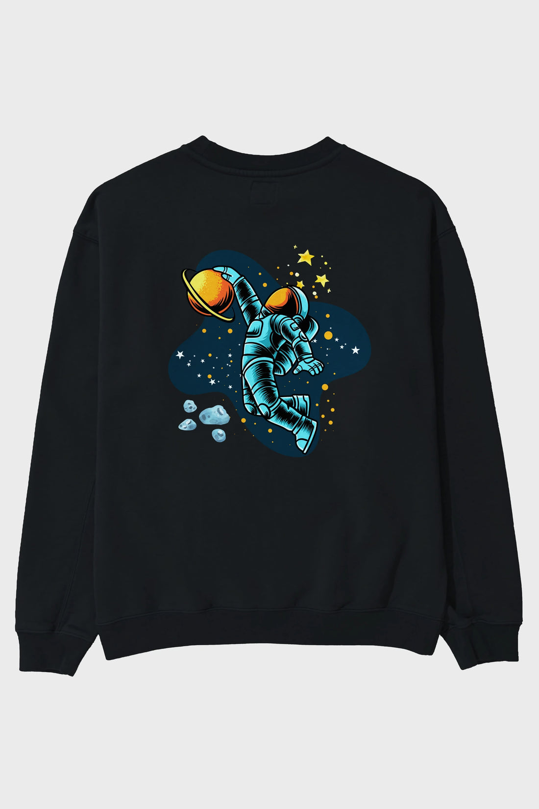 Astronot Basketbol Arka Baskılı Oversize Sweatshirt Erkek Kadın Unisex