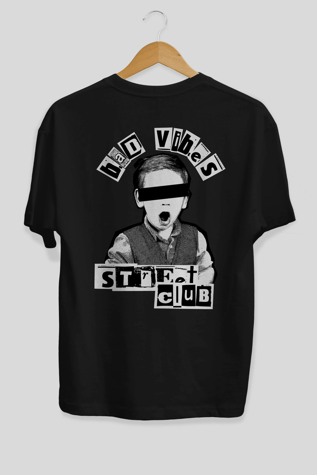 Bad Vibes Street Club Arka Baskılı Oversize t-shirt Erkek Kadın Unisex