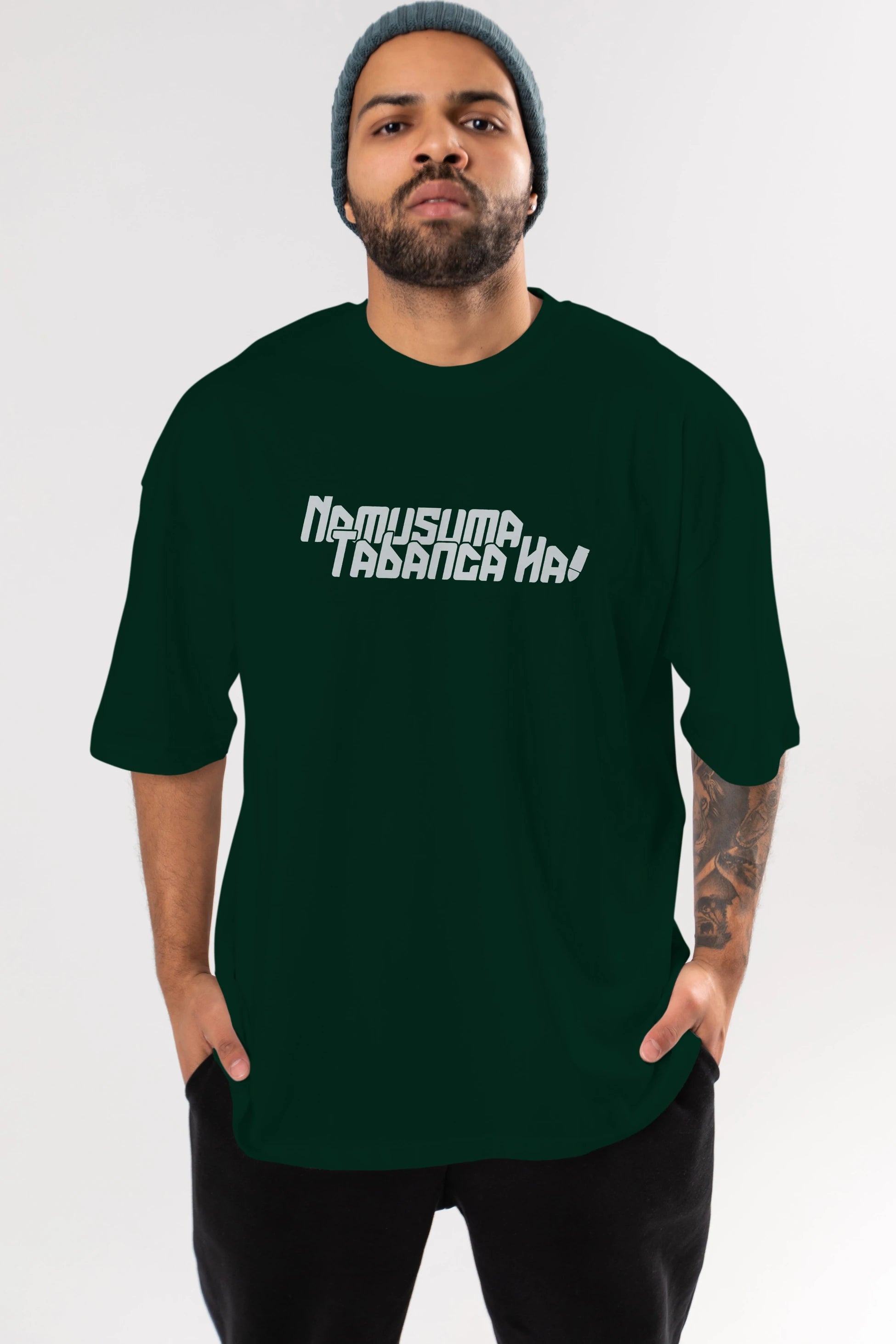 Namusuma Tabanca Ha Ön Baskılı Oversize t-shirt %100 pamuk Erkek Kadın Unisex