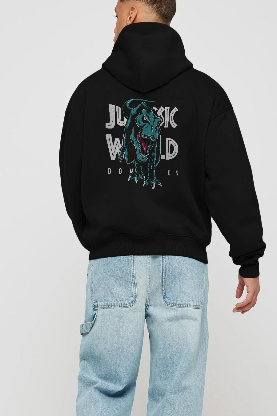 Jurassic Park (1) Arka Baskılı Hoodie Oversize Kapüşonlu Sweatshirt Erkek Kadın Unisex