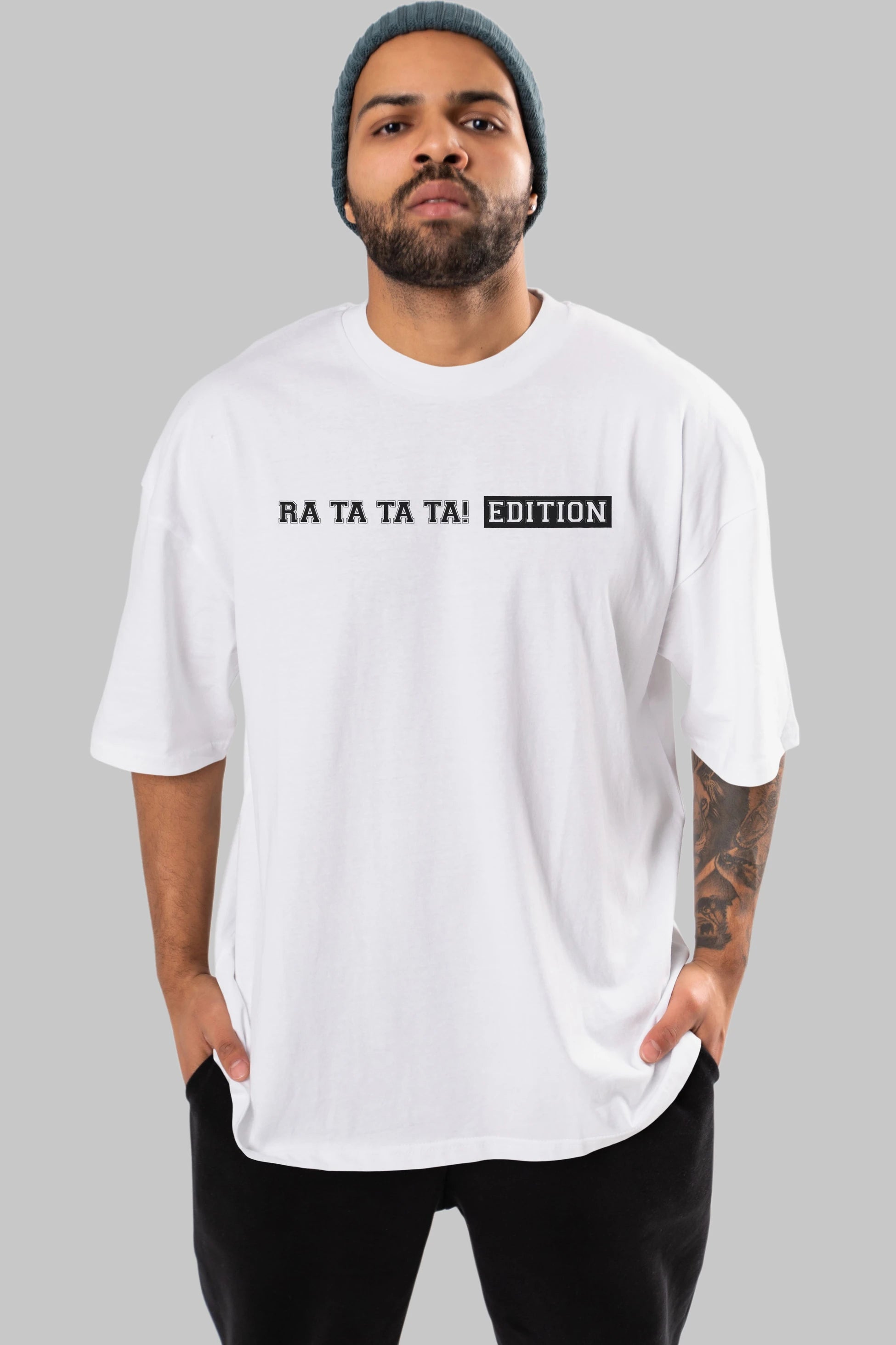 Ra Ta Ta Edition Ön Baskılı Oversize t-shirt %100 pamuk Erkek Kadın Unisex