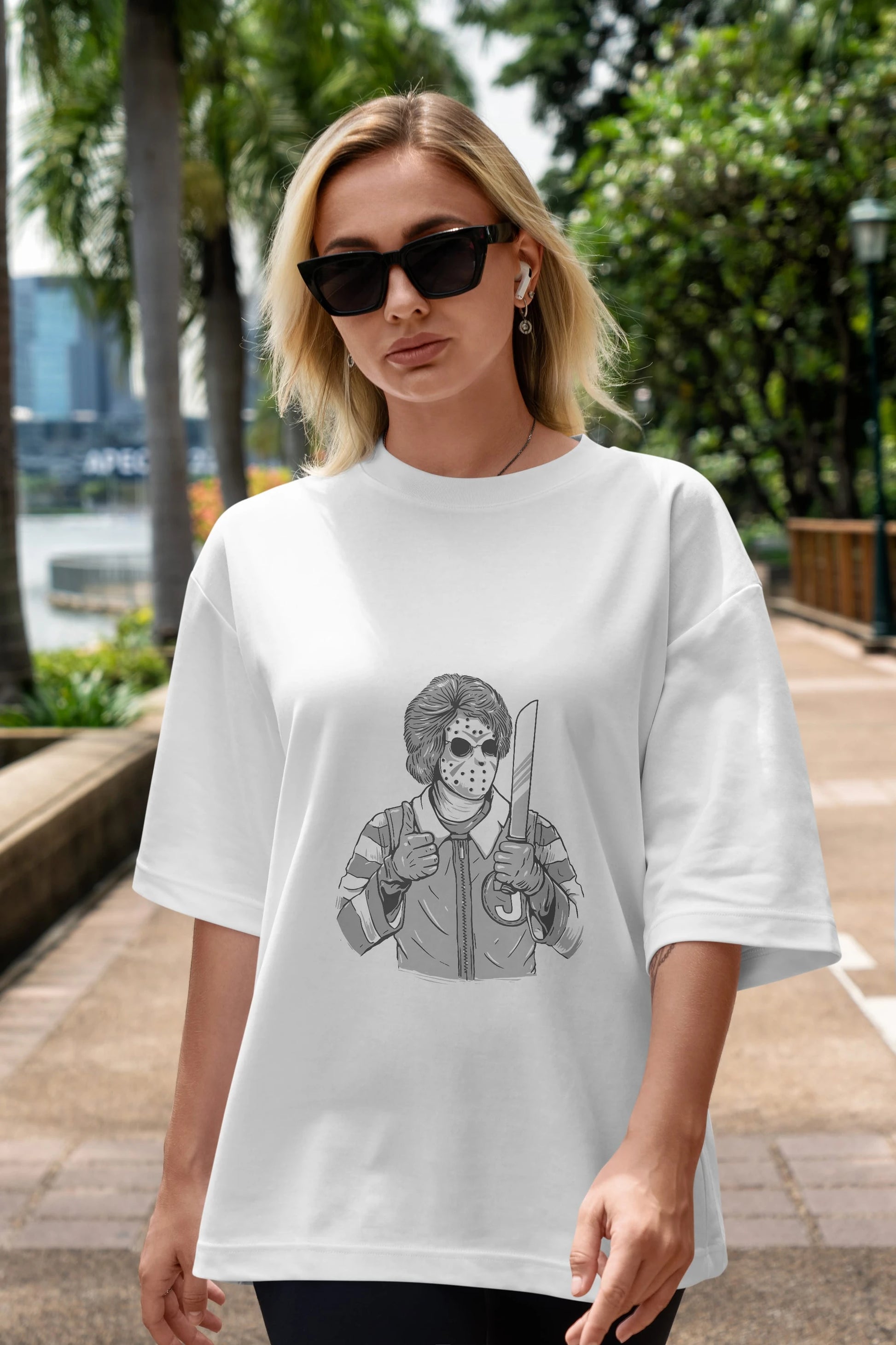 Clown Killer Ön Baskılı Oversize t-shirt Erkek Kadın Unisex %100 Pamuk tişort