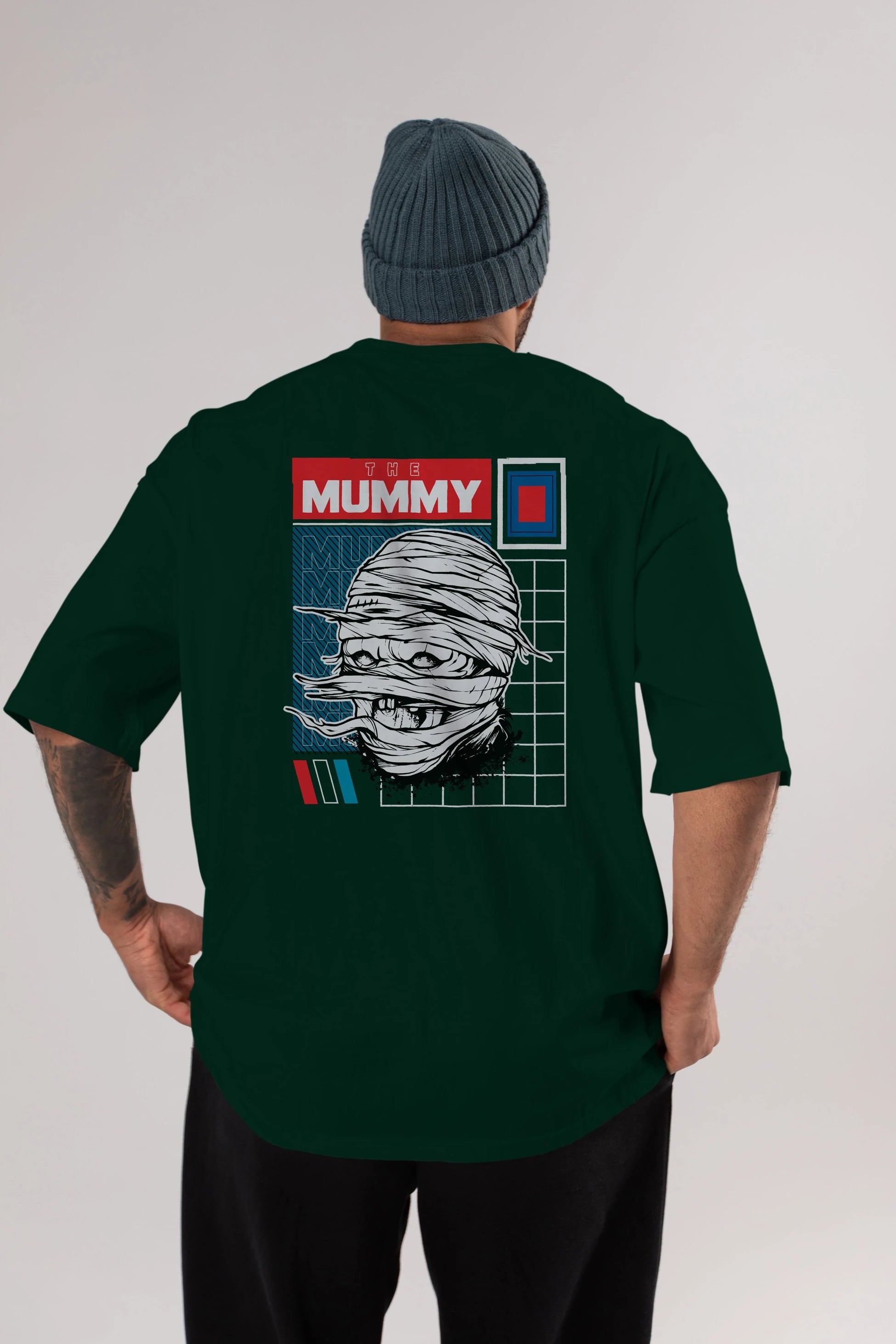 The Mummy Arka Baskılı Oversize t-shirt Erkek Kadın Unisex