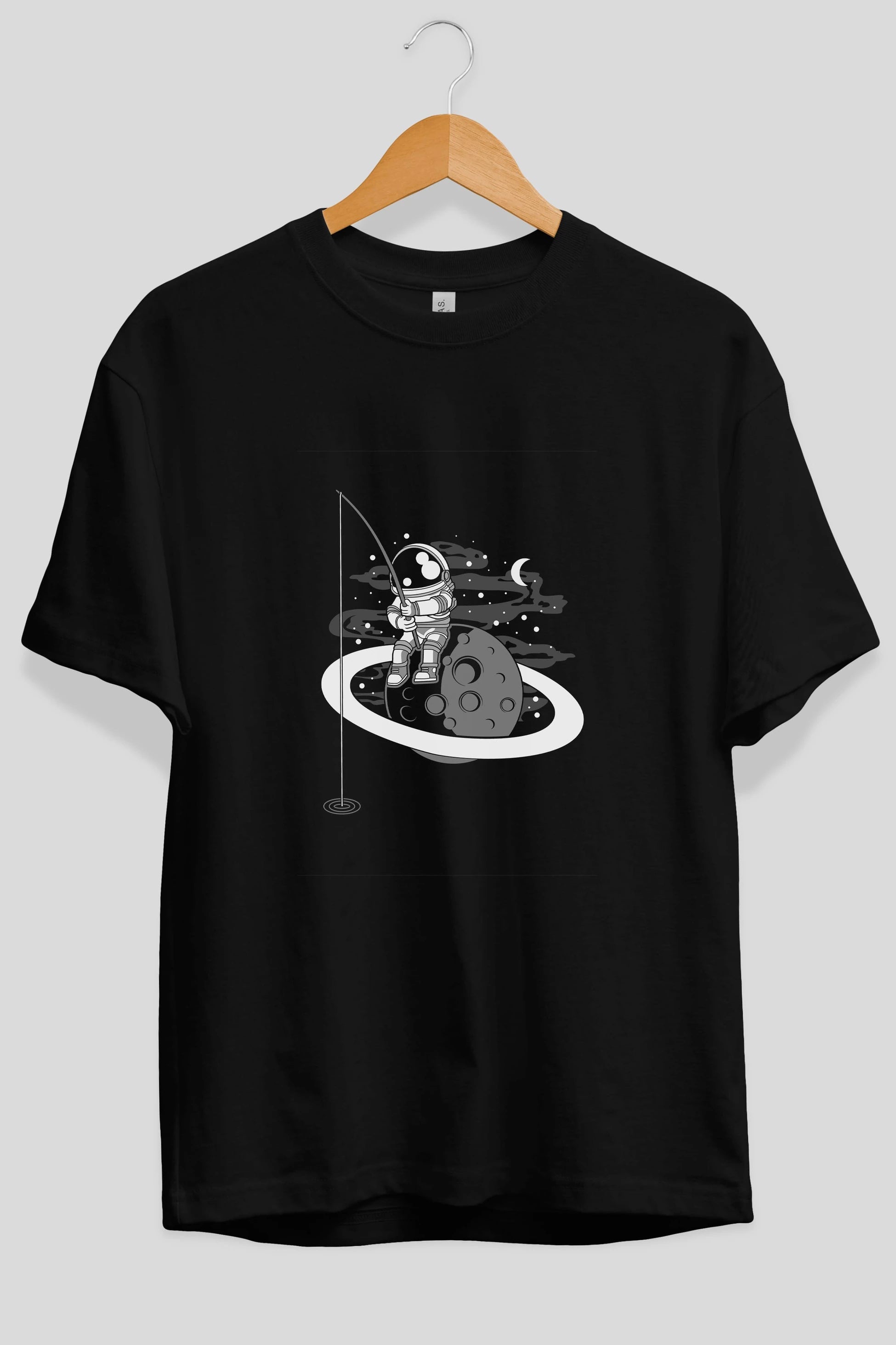 Astronaut  Fishing Ön Baskılı Oversize t-shirt Erkek Kadın Unisex