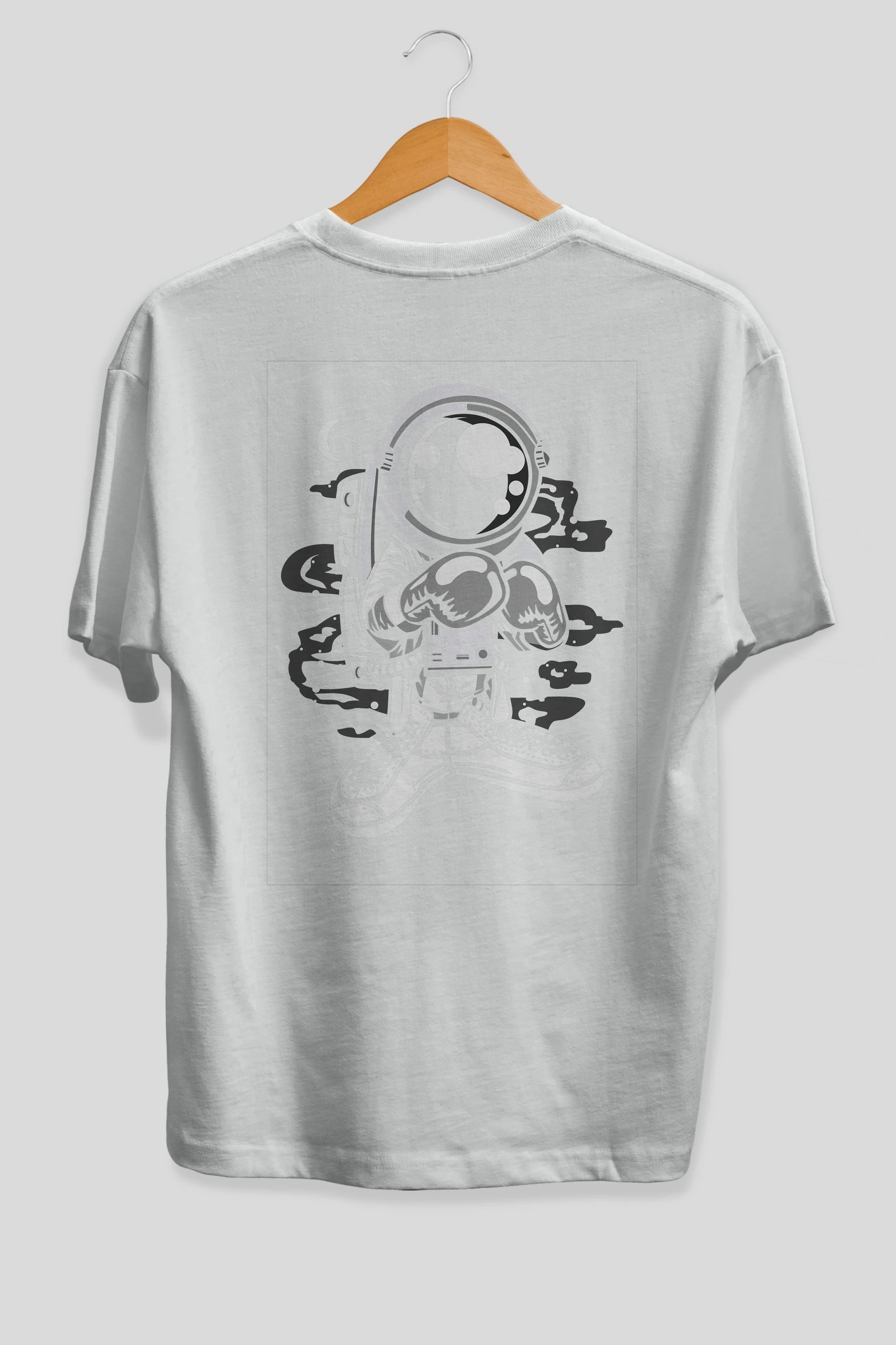 Astronaut Boxer Arka Baskılı Oversize t-shirt Erkek Kadın Unisex