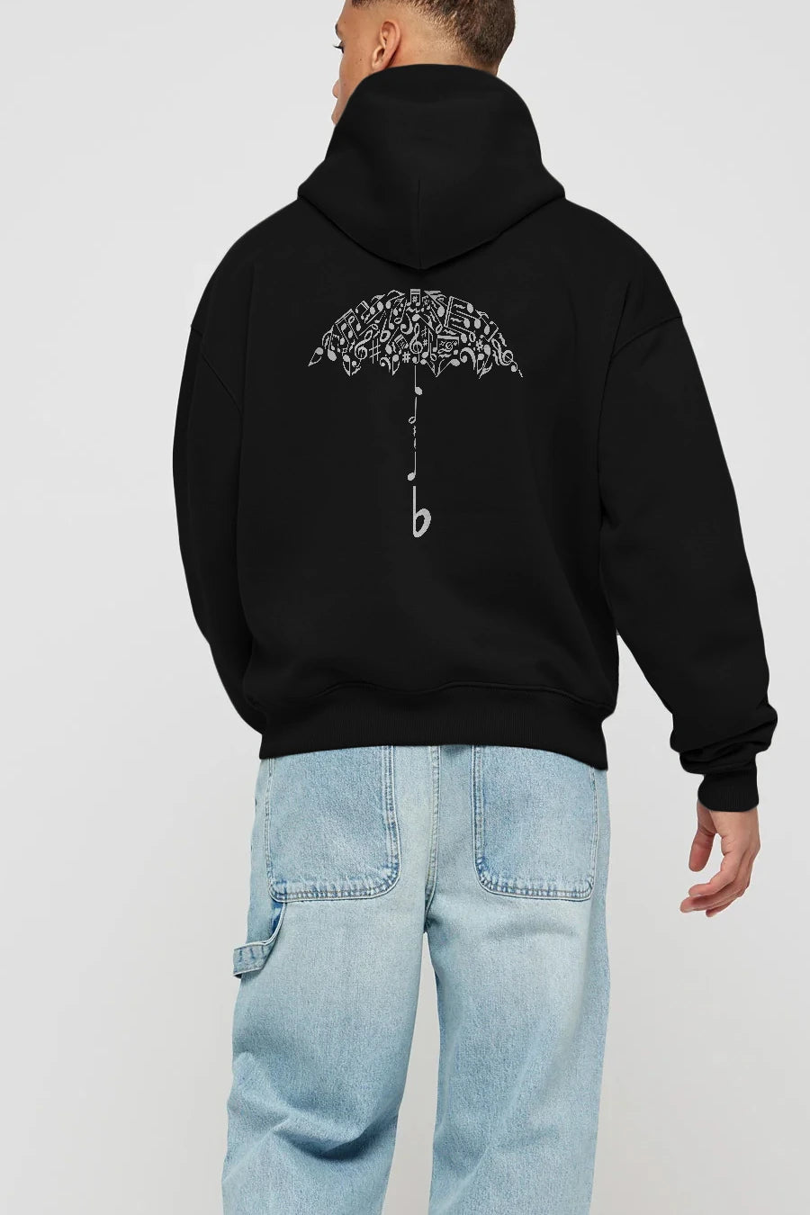Sound Of Rain Arka Baskılı Hoodie Oversize Kapüşonlu Sweatshirt Erkek Kadın Unisex