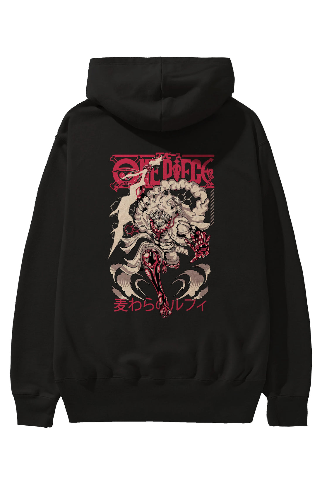 MONKEY D. LUFF-ONE PIECE 1 Anime Arka Baskılı Hoodie Oversize Kapüşonlu Sweatshirt Erkek Kadın Unisex