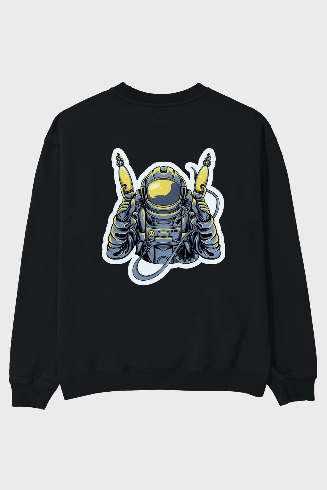 Alien Hunter Sticker Arka Baskılı Oversize Sweatshirt Erkek Kadın Unisex