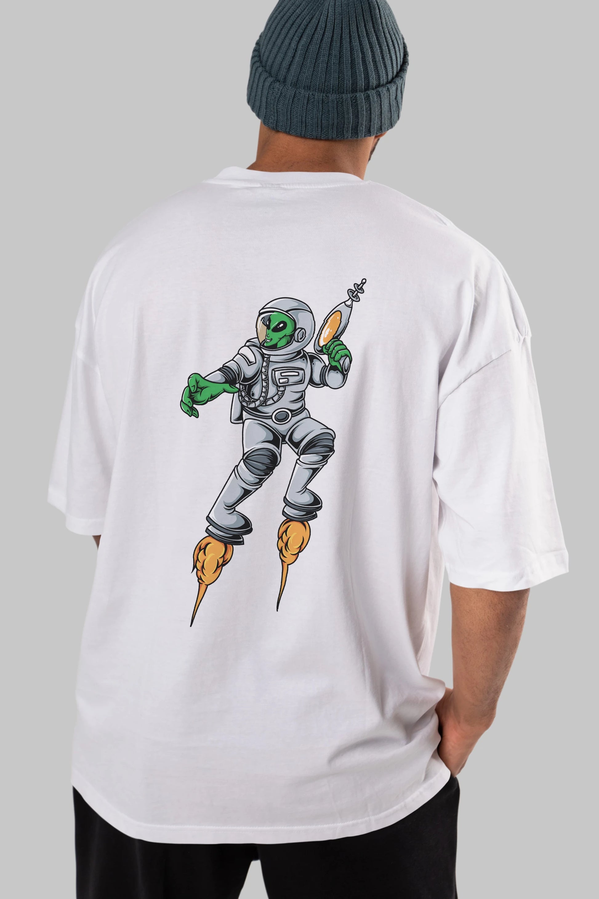 Alien Wars Arka Baskılı Oversize t-shirt Erkek Kadın Unisex