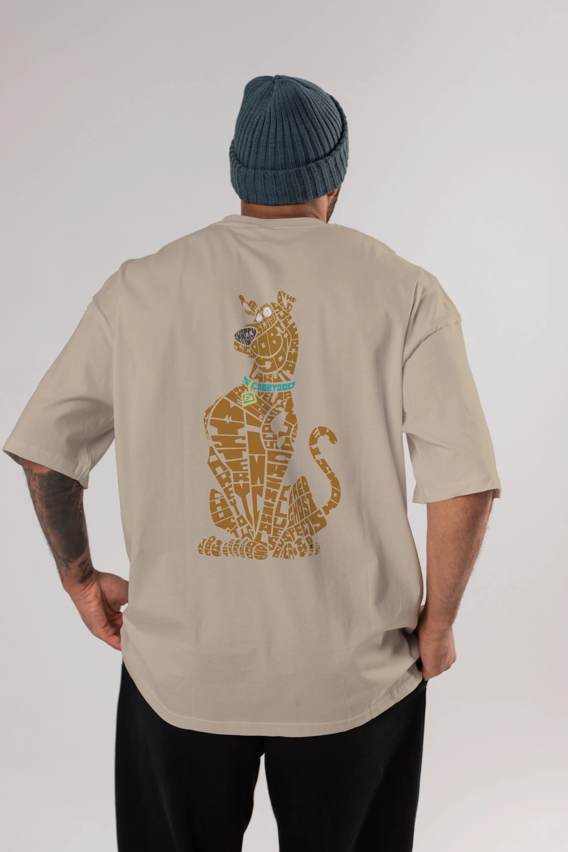 Scooby Doo Arka Baskılı Oversize t-shirt %100 pamuk Erkek Kadın Unisex
