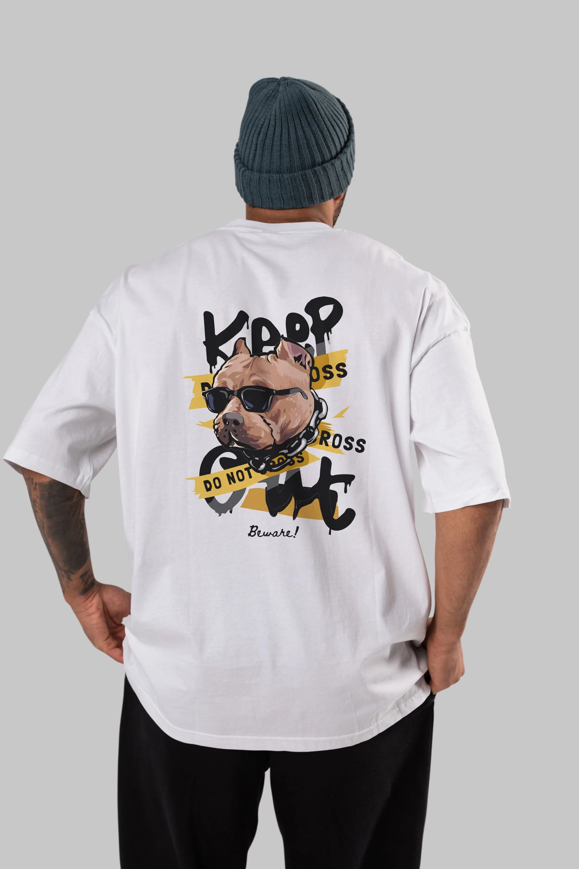 Teddy Bear Keep Arka Baskılı Oversize t-shirt Erkek Kadın Unisex %100 Pamuk