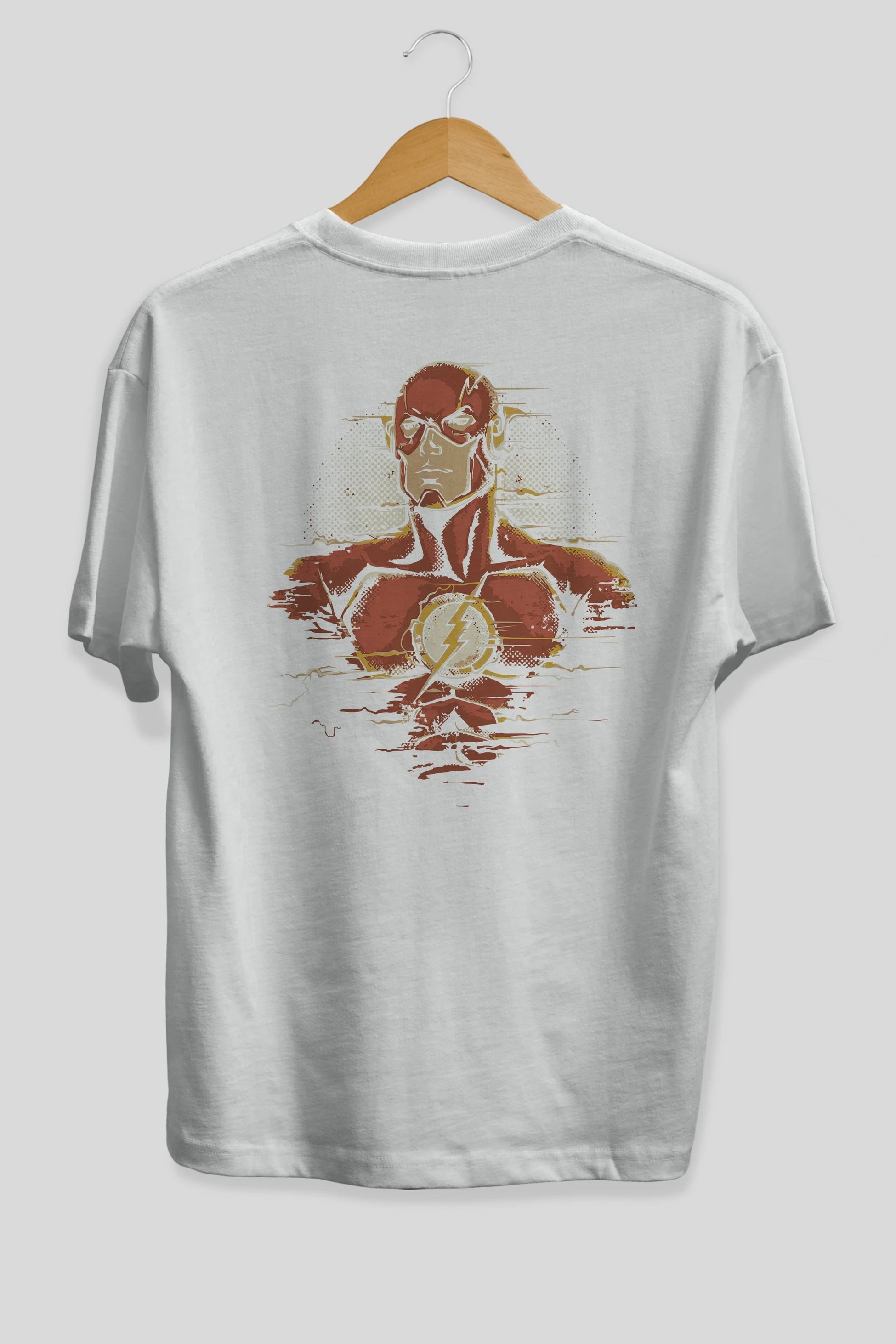 Flash Avengers Arka Baskılı Oversize t-shirt Erkek Kadın Unisex %100 Pamuk Bisiklet Yaka tişort