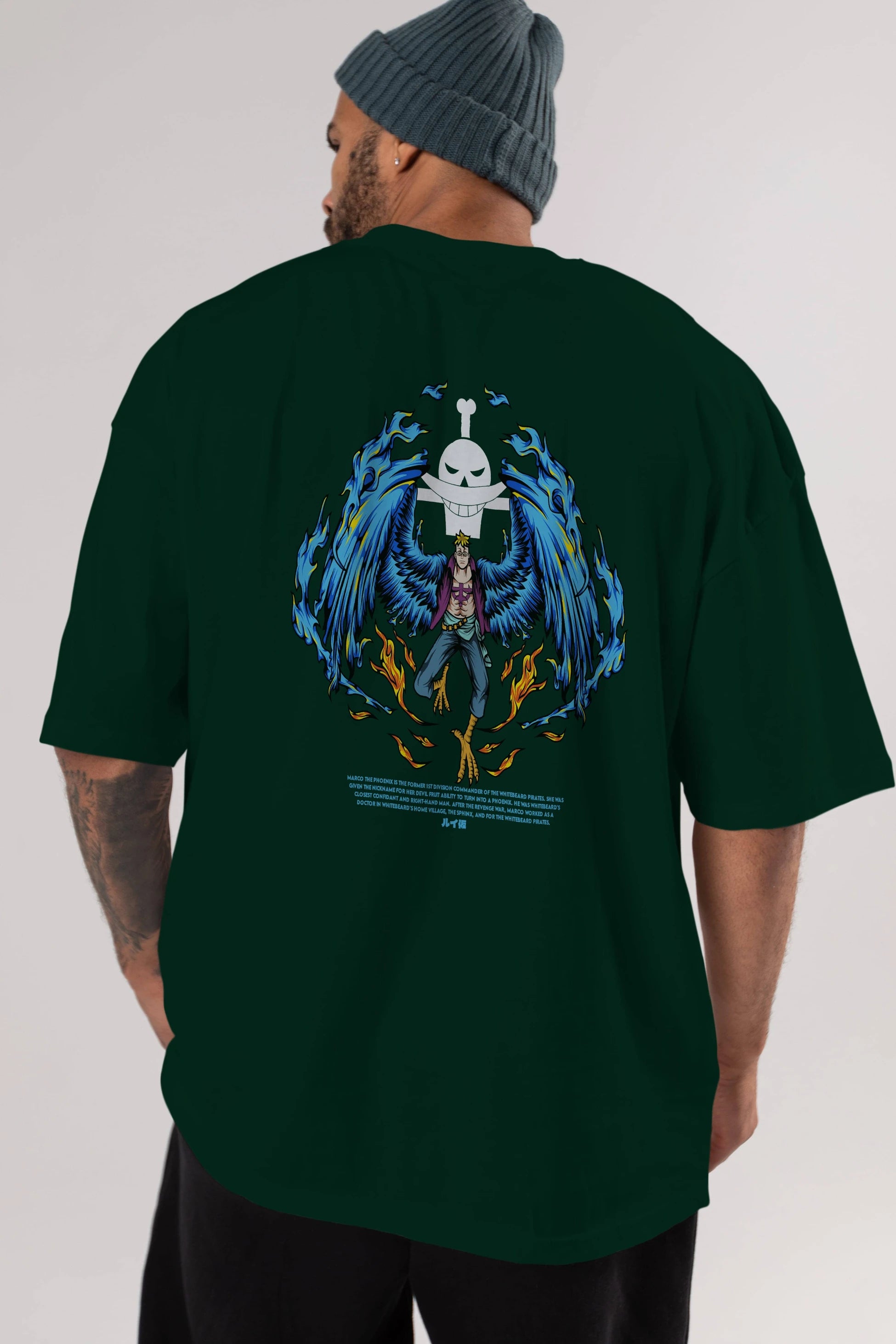 Marco Anime Arka Baskılı Oversize t-shirt Erkek Kadın Unisex
