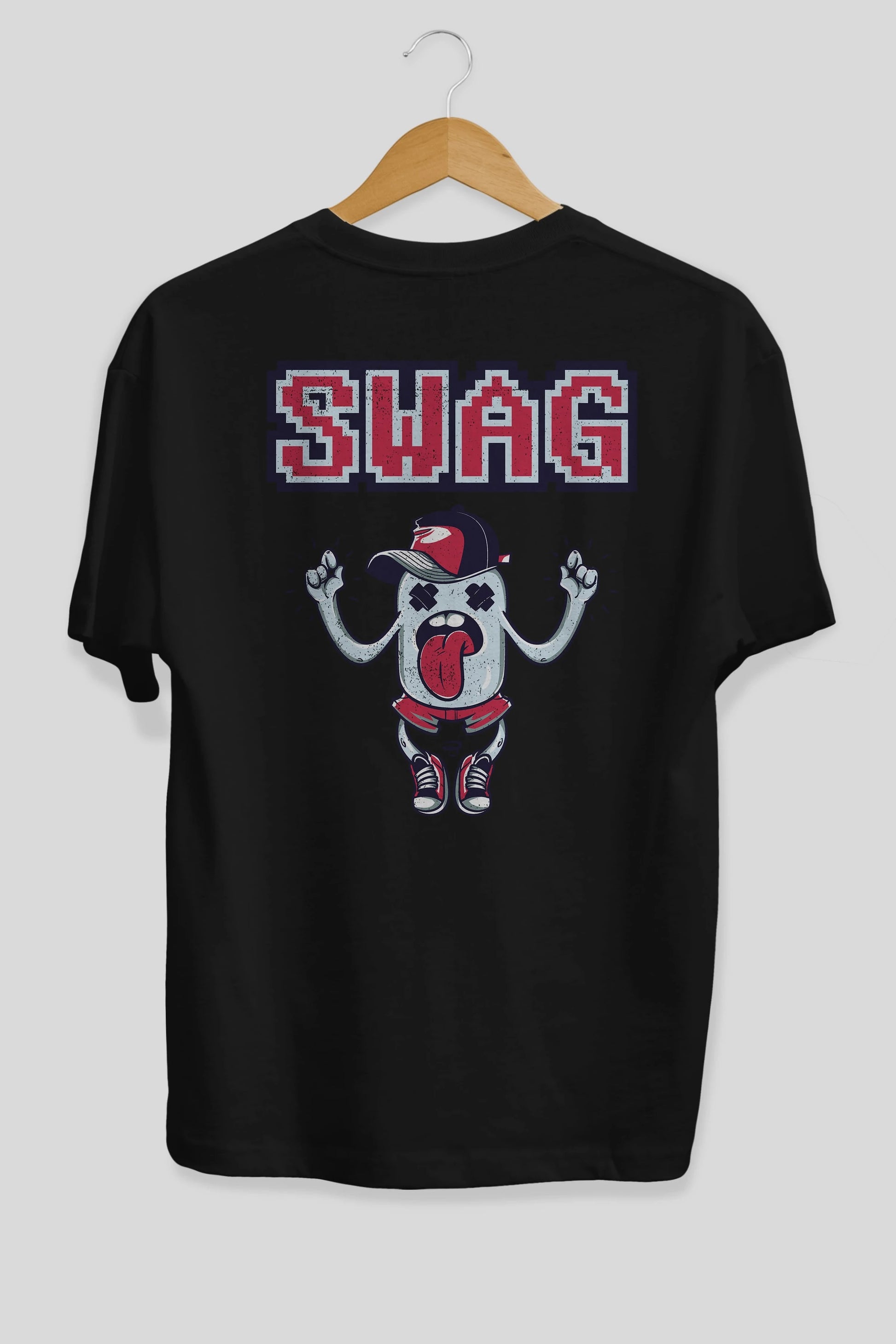 Swag Arka Baskılı Oversize t-shirt Erkek Kadın Unisex