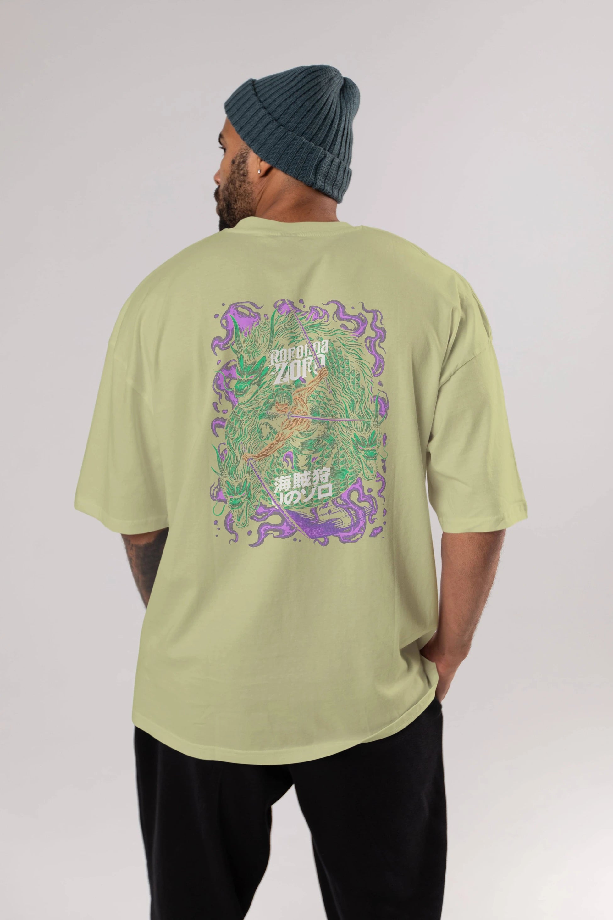 RORONOA ZORO 5 Anime Arka Baskılı Oversize t-shirt Erkek Kadın Unisex