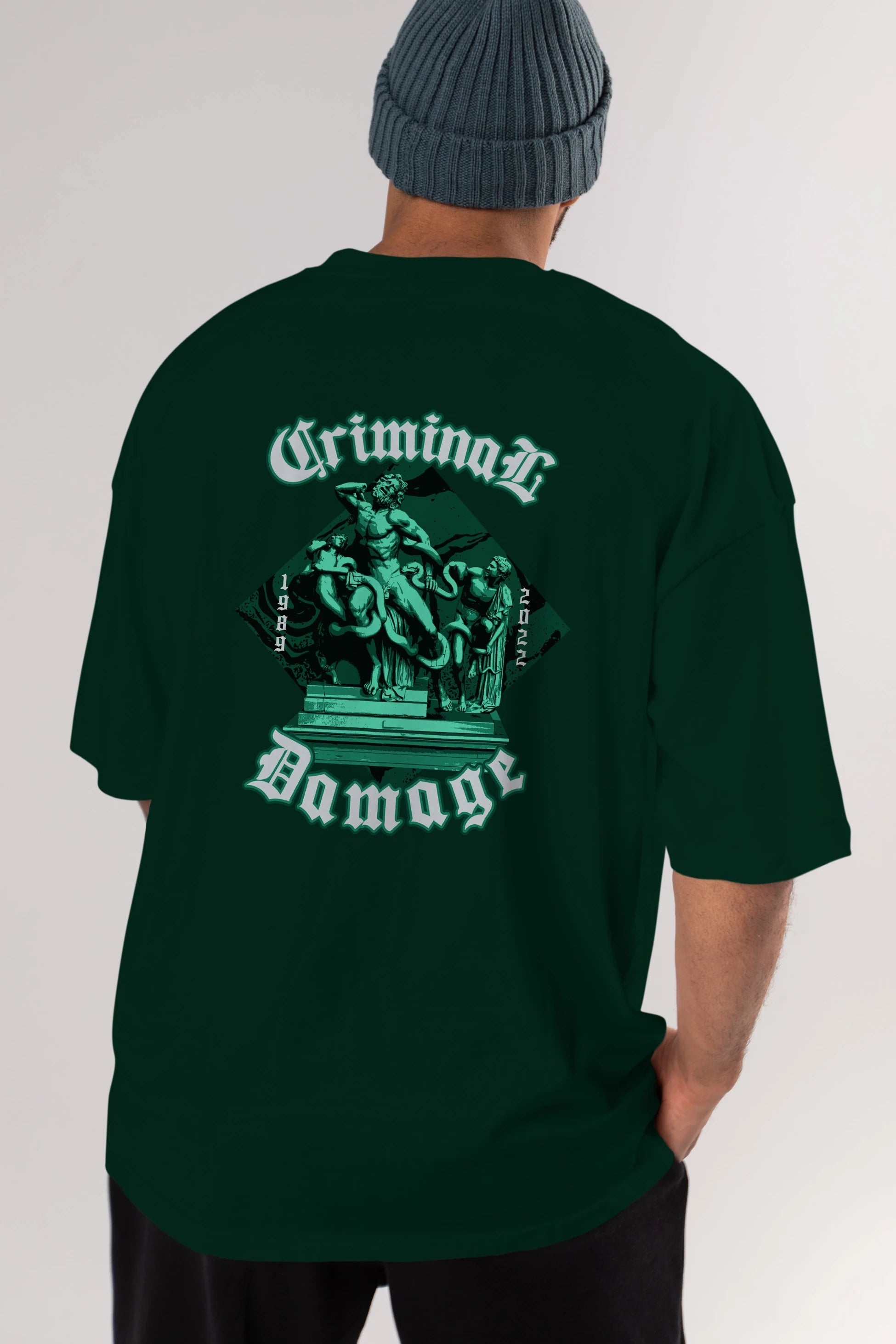 Criminal Damage Arka Baskılı Oversize t-shirt Erkek Kadın Unisex