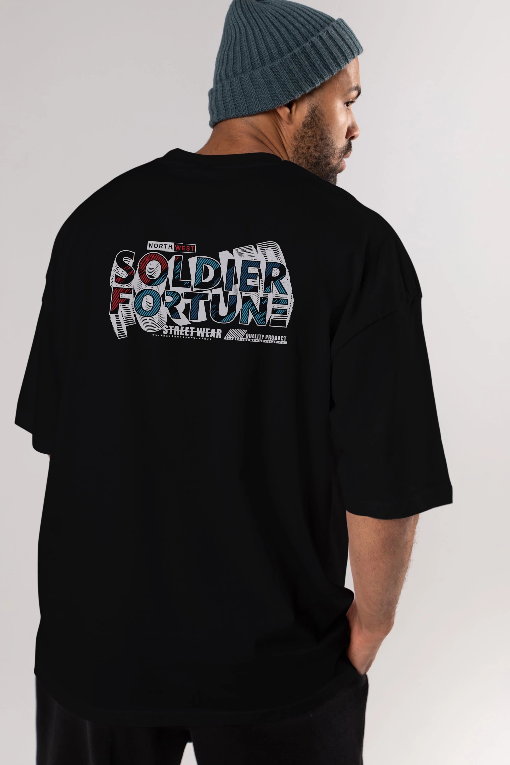 Soldier Fortune Arka Baskılı Oversize t-shirt Erkek Kadın Unisex