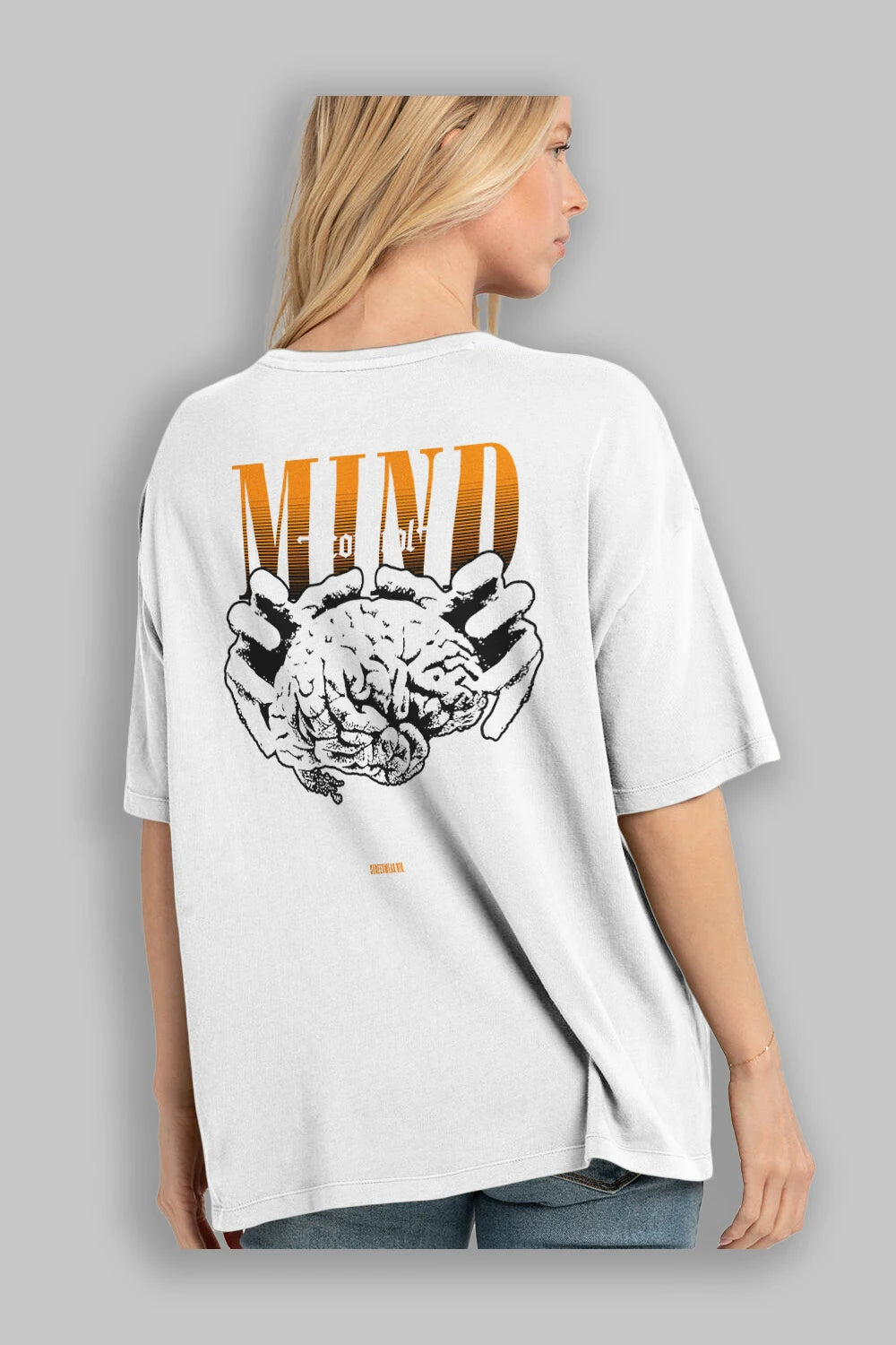 Mind Control Arka Baskılı Oversize t-shirt Erkek Kadın Unisex